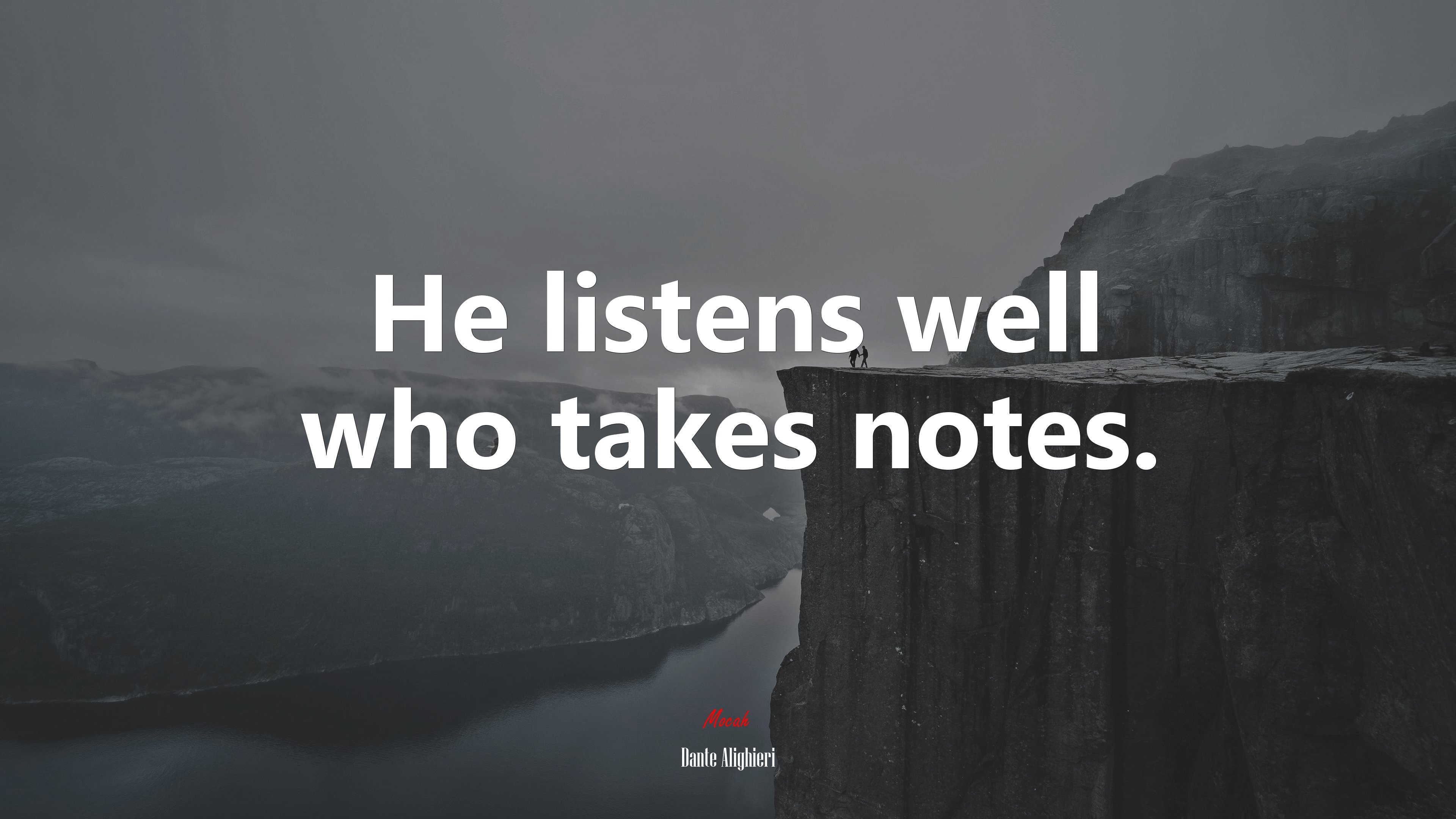He listens well who takes notes. | Dante Alighieri quote HD Wallpaper