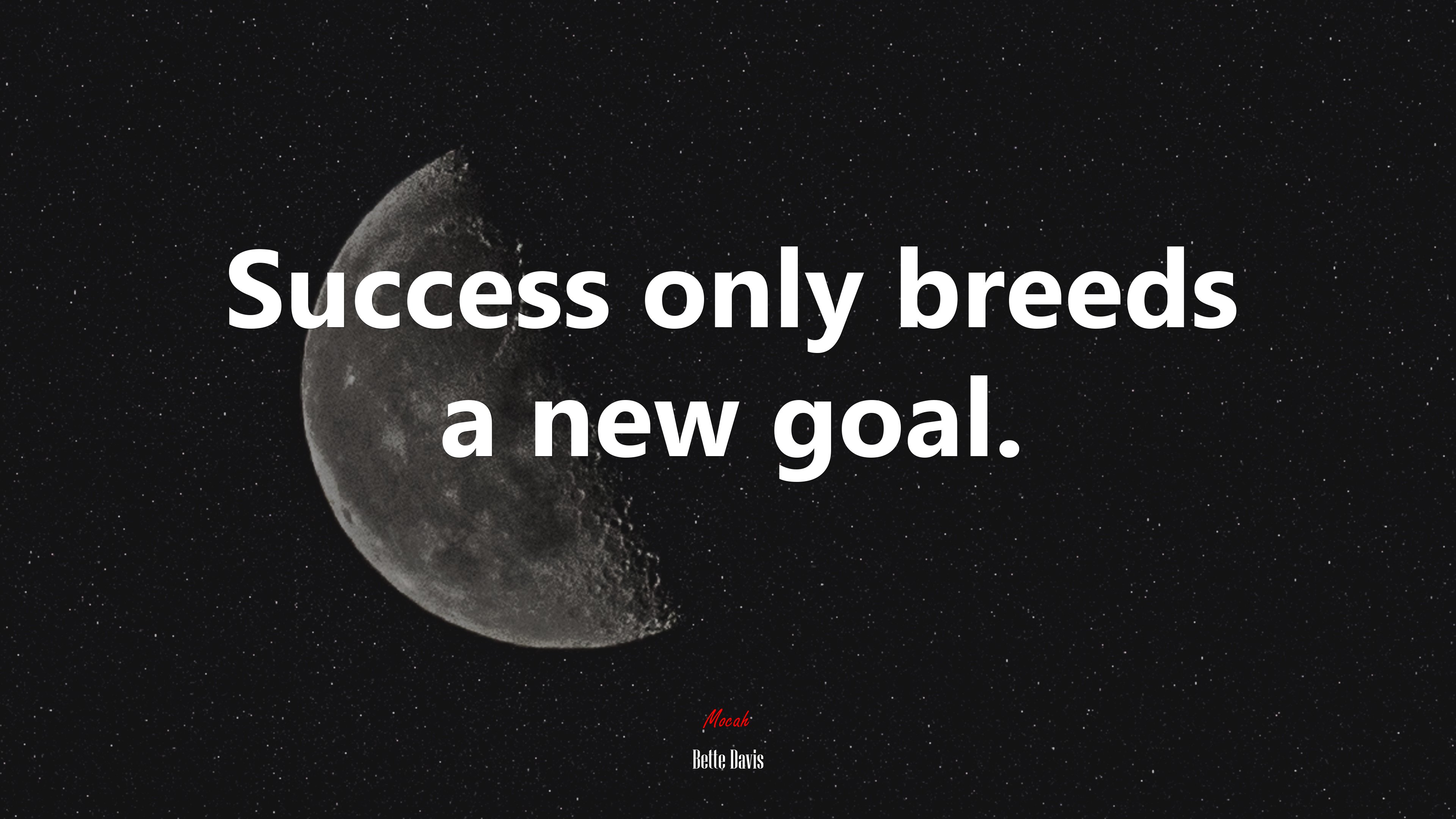 Success only breeds a new goal. | Bette Davis quote HD Wallpaper