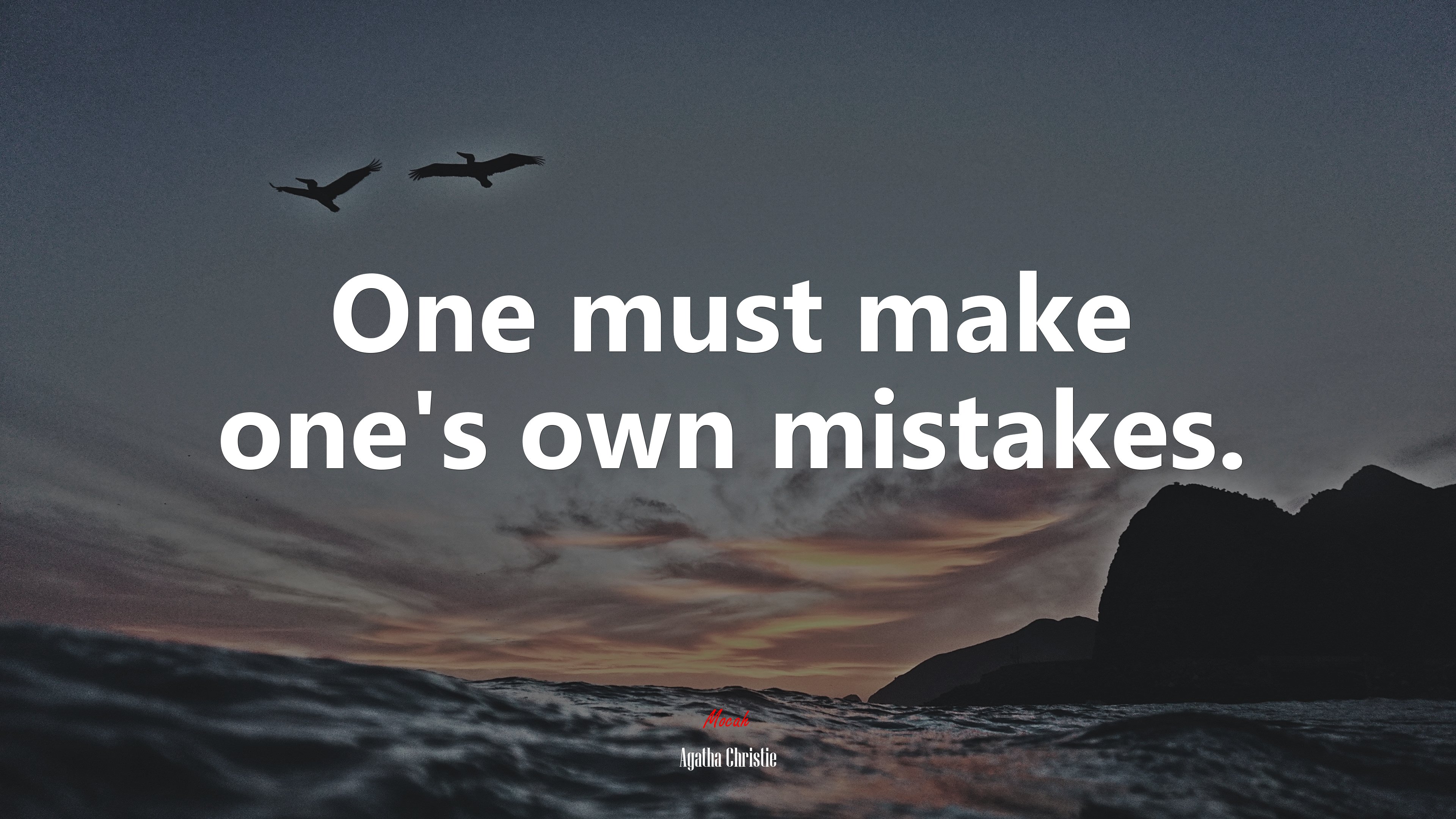 One must make one’s own mistakes. | Agatha Christie quote HD Wallpaper