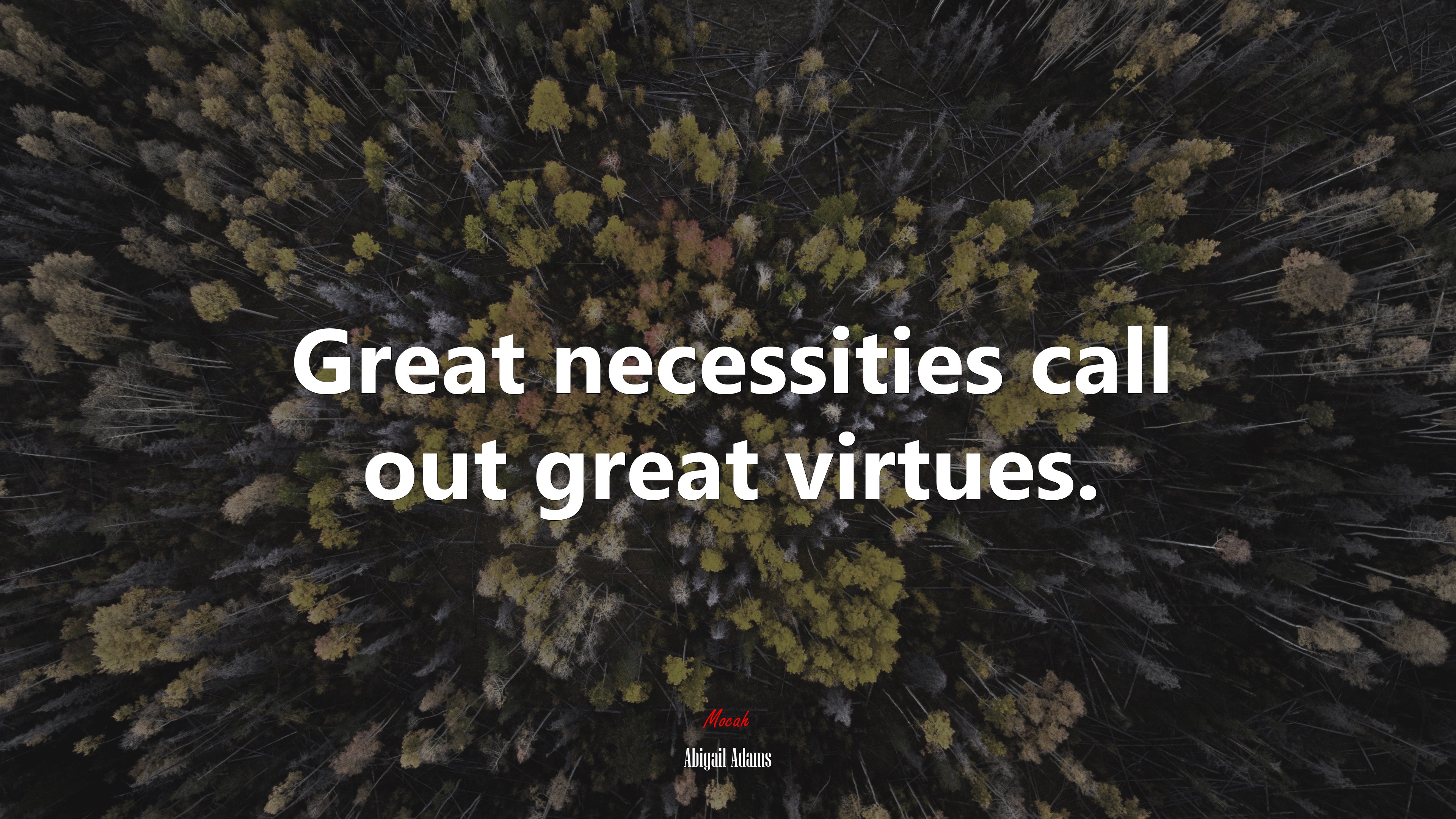 Great necessities call out great virtues. | Abigail Adams quote HD Wallpaper