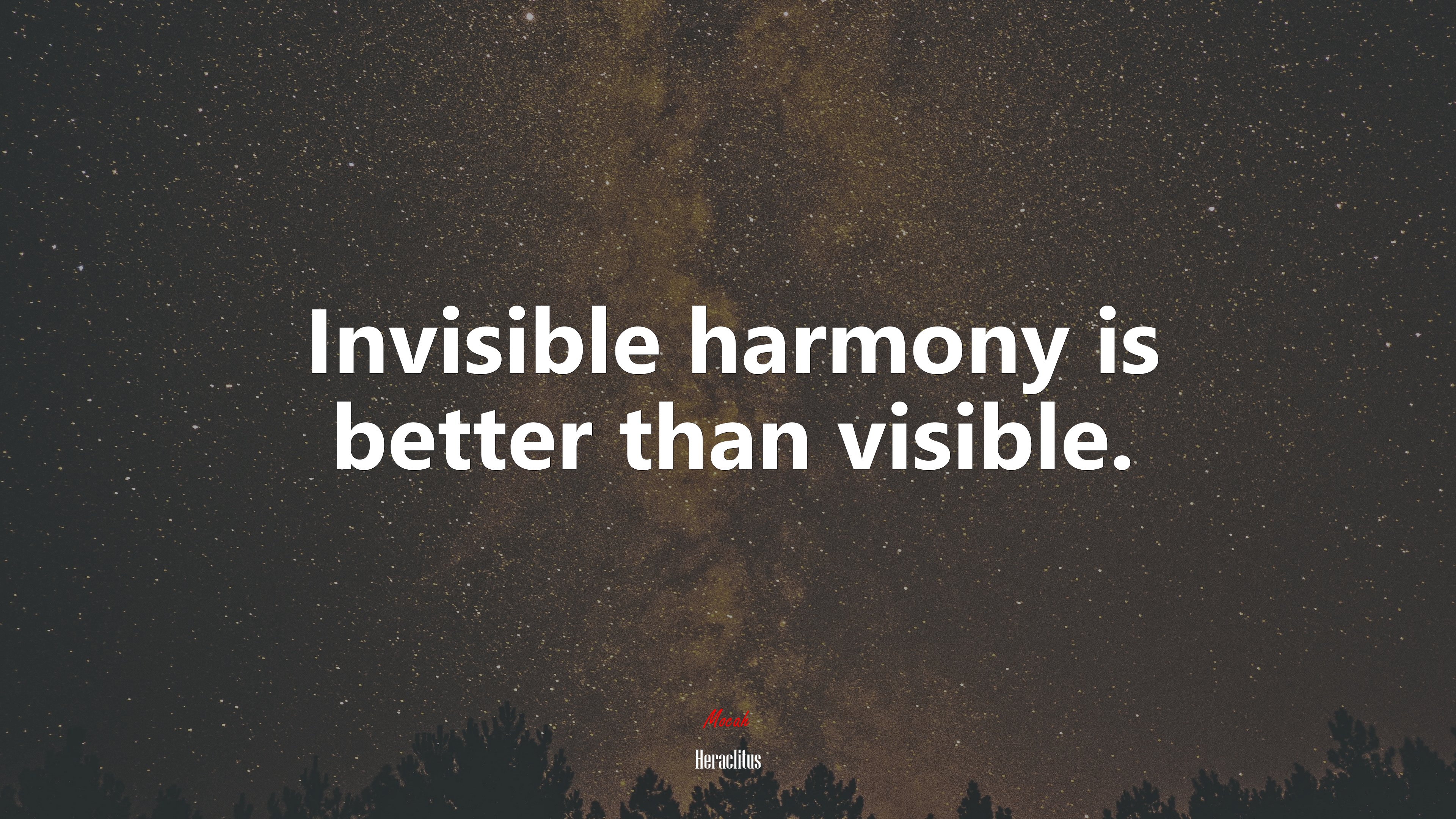 Invisible harmony is better than visible. | Heraclitus quote HD Wallpaper
