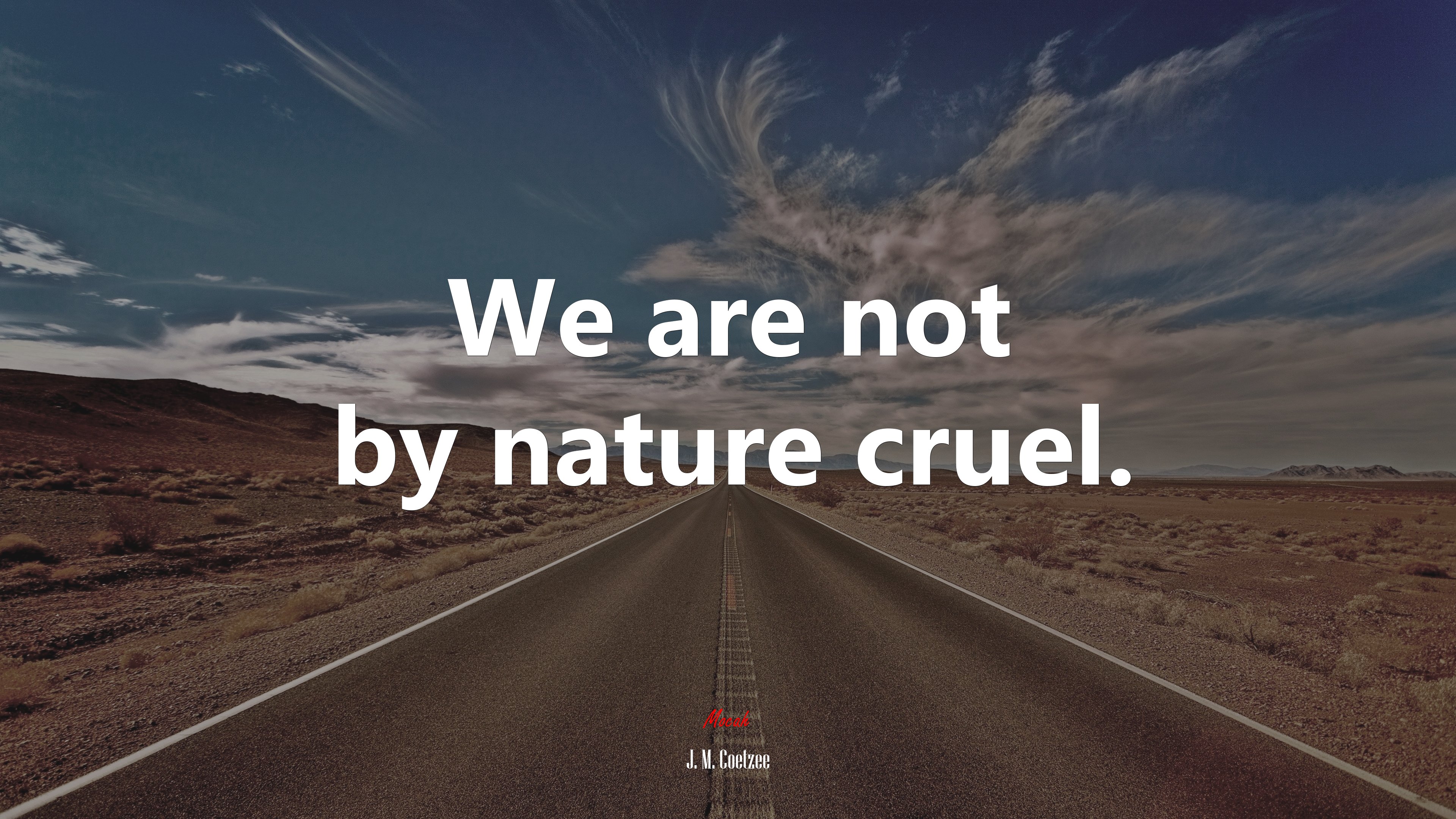 We are not by nature cruel. | J. M. Coetzee quote HD Wallpaper