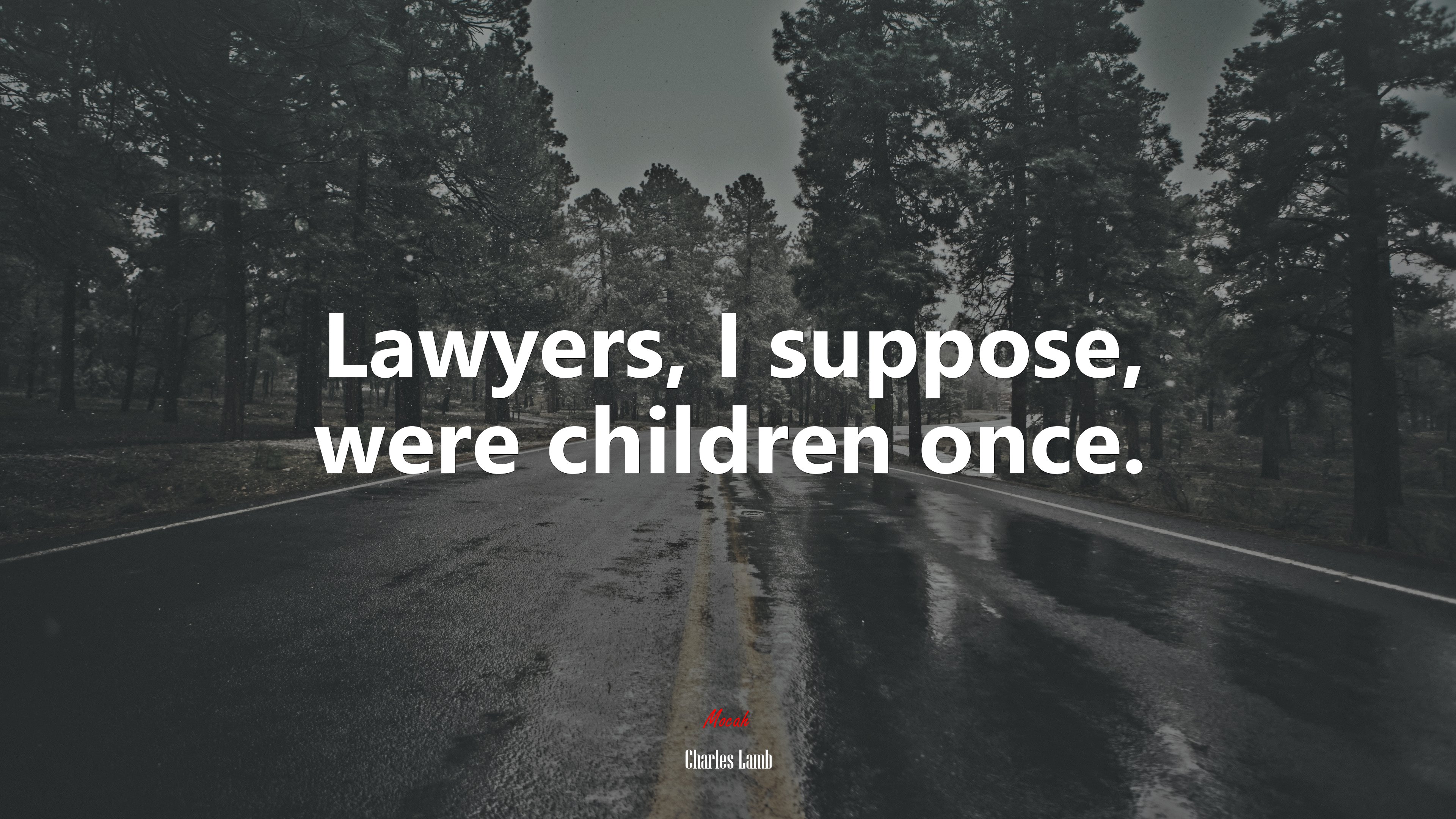 Lawyers, I suppose, were children once. | Charles Lamb quote HD Wallpaper