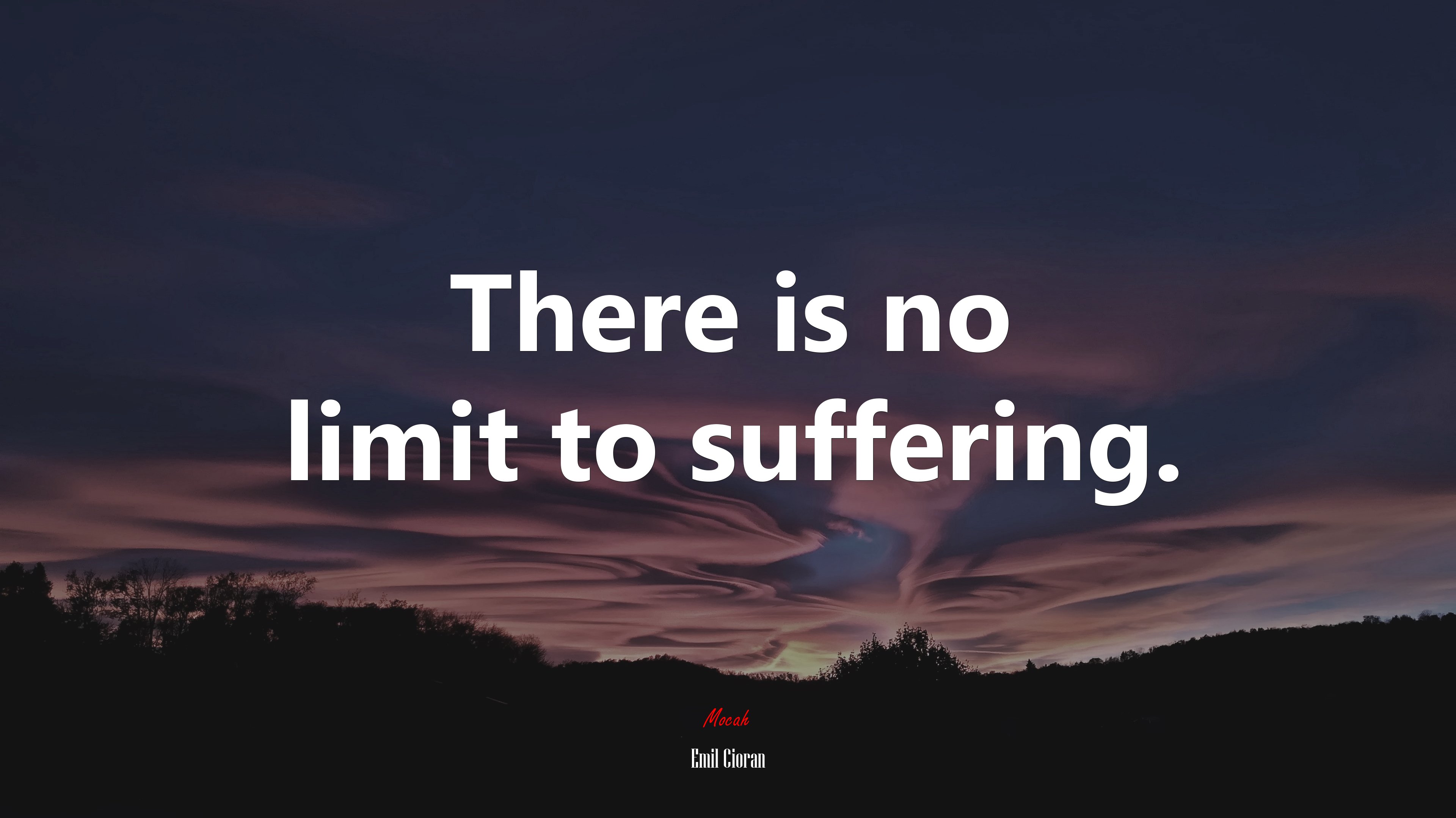 There is no limit to suffering. | Emil Cioran quote HD Wallpaper