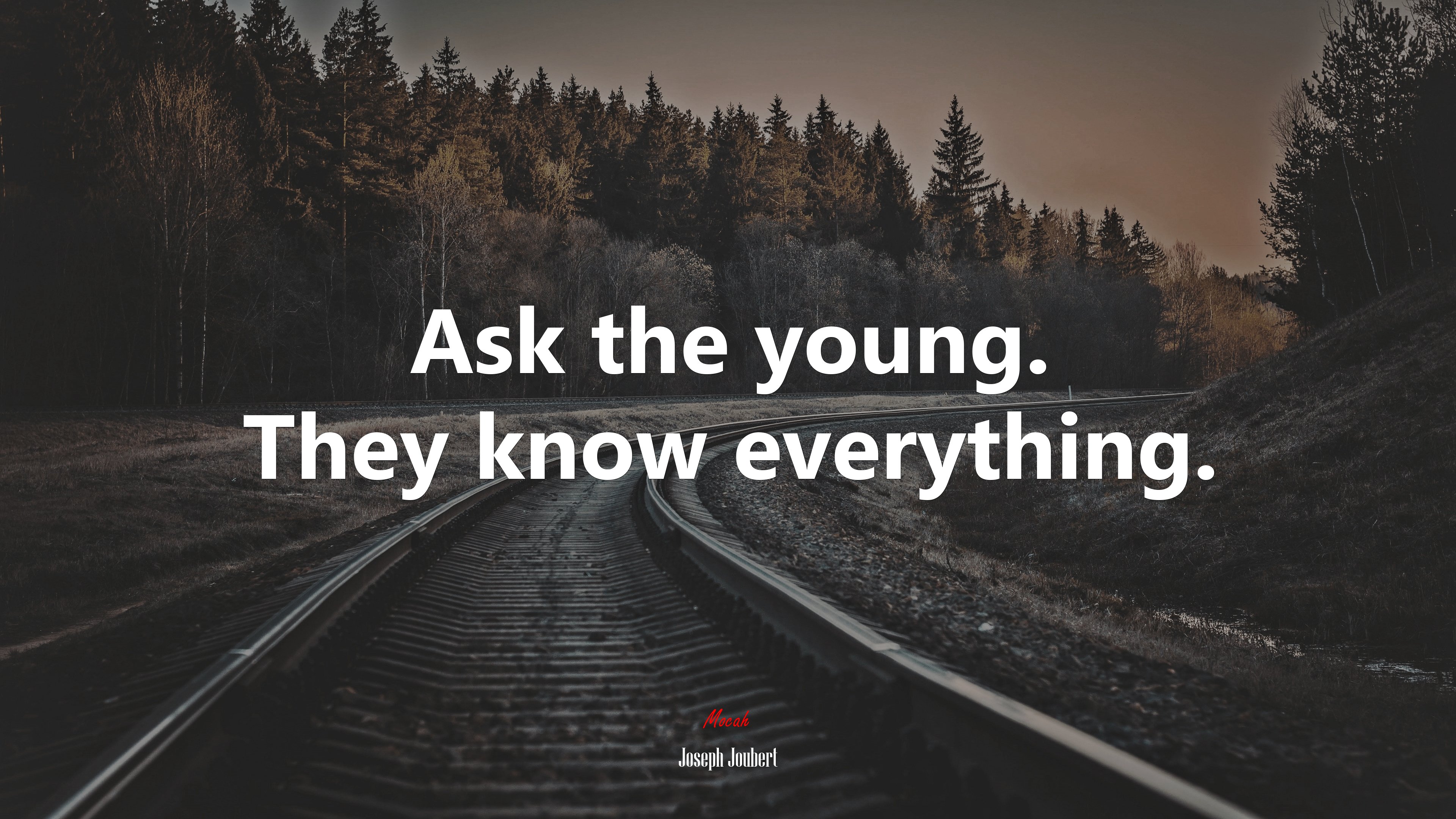 Ask the young. They know everything. | Joseph Joubert quote HD Wallpaper