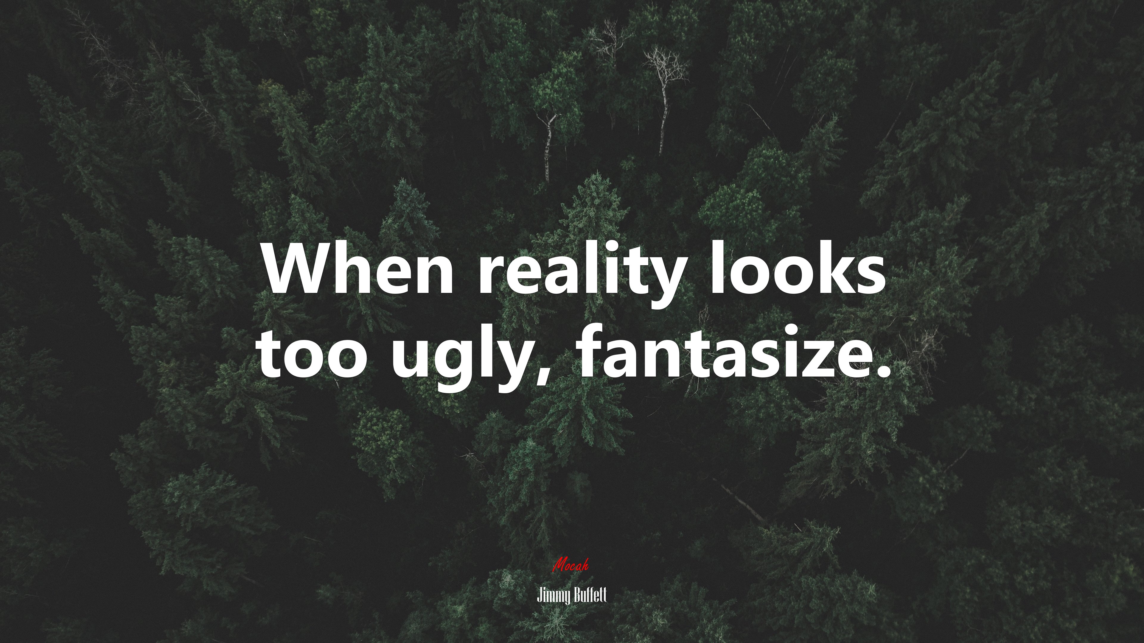 When reality looks too ugly, fantasize. | Jimmy Buffett quote HD Wallpaper