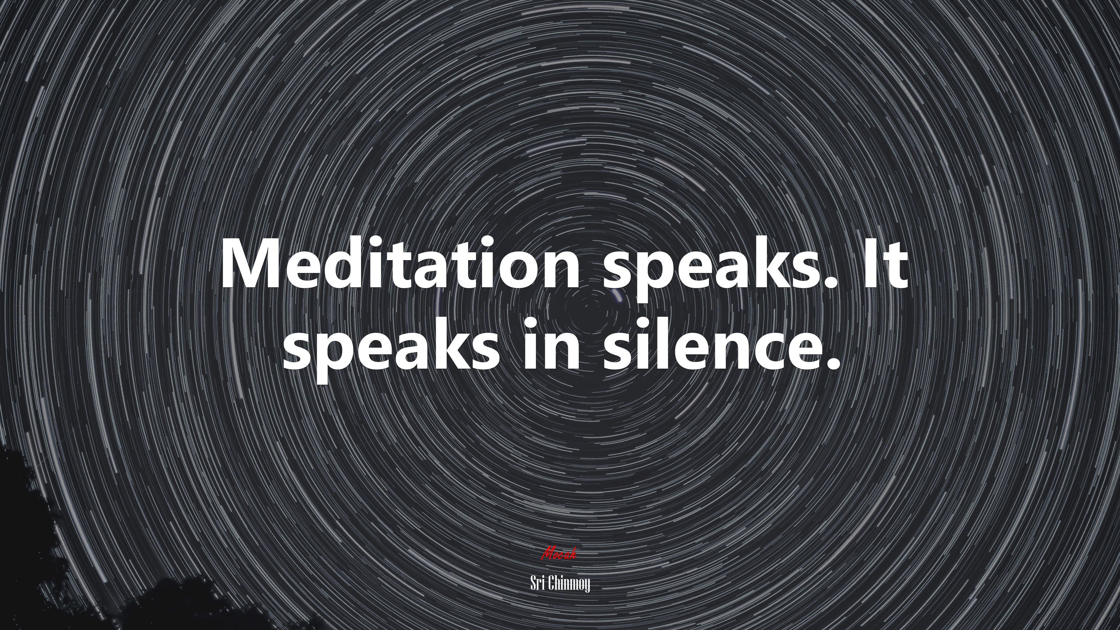 Meditation speaks. It speaks in silence. | Sri Chinmoy quote HD Wallpaper