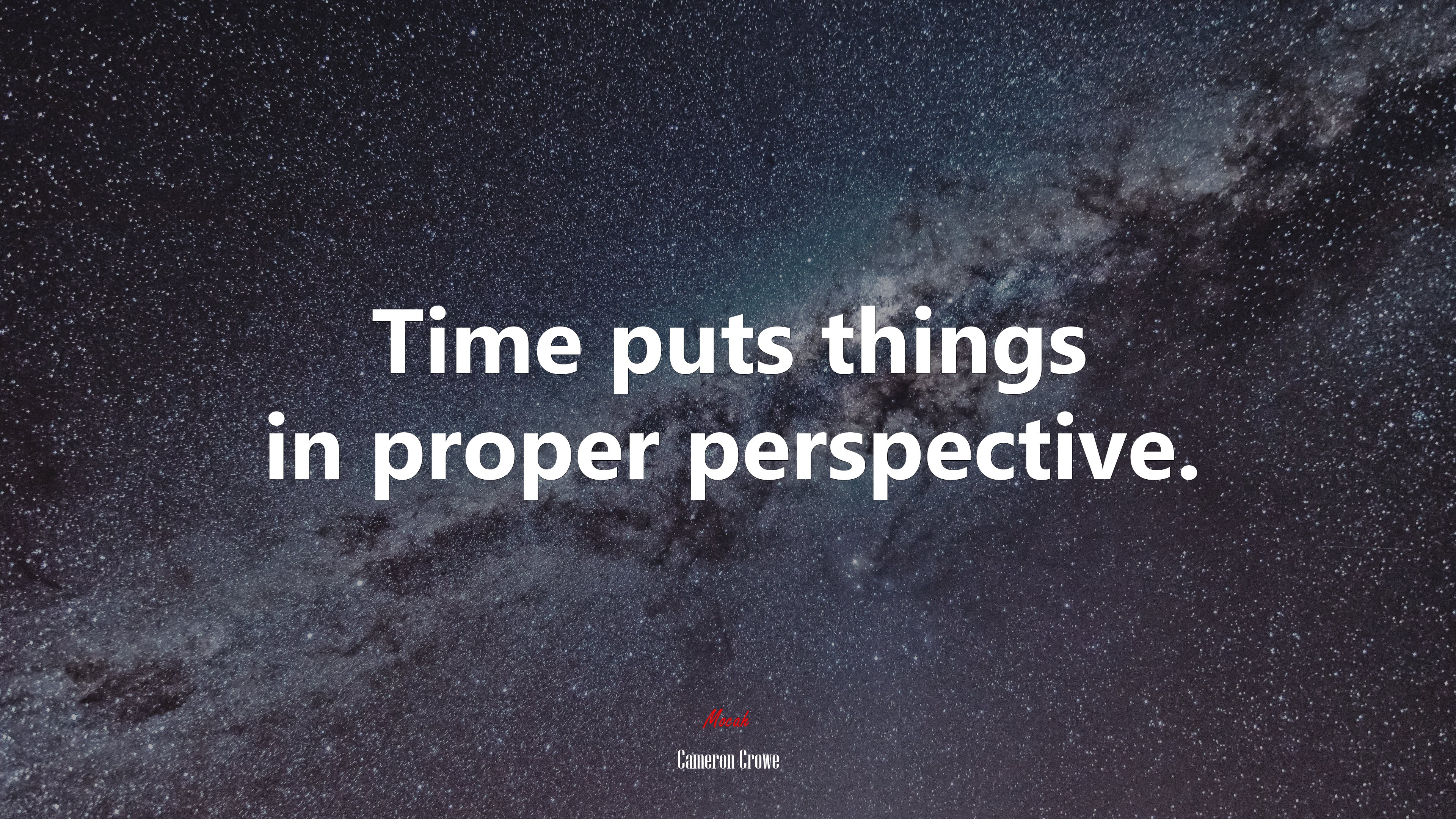 Time puts things in proper perspective. | Cameron Crowe quote HD Wallpaper