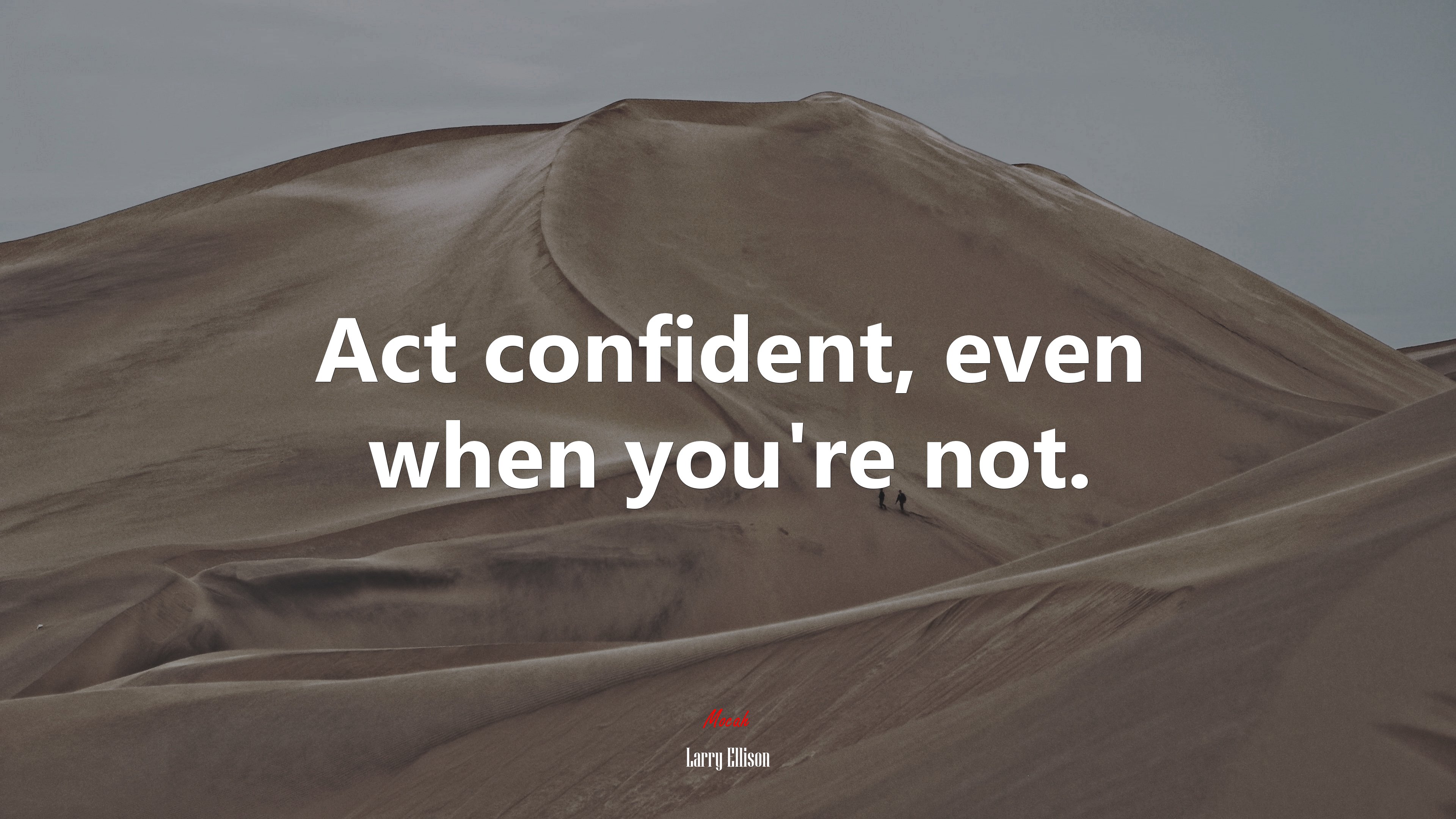 Act confident, even when you’re not. | Larry Ellison quote HD Wallpaper