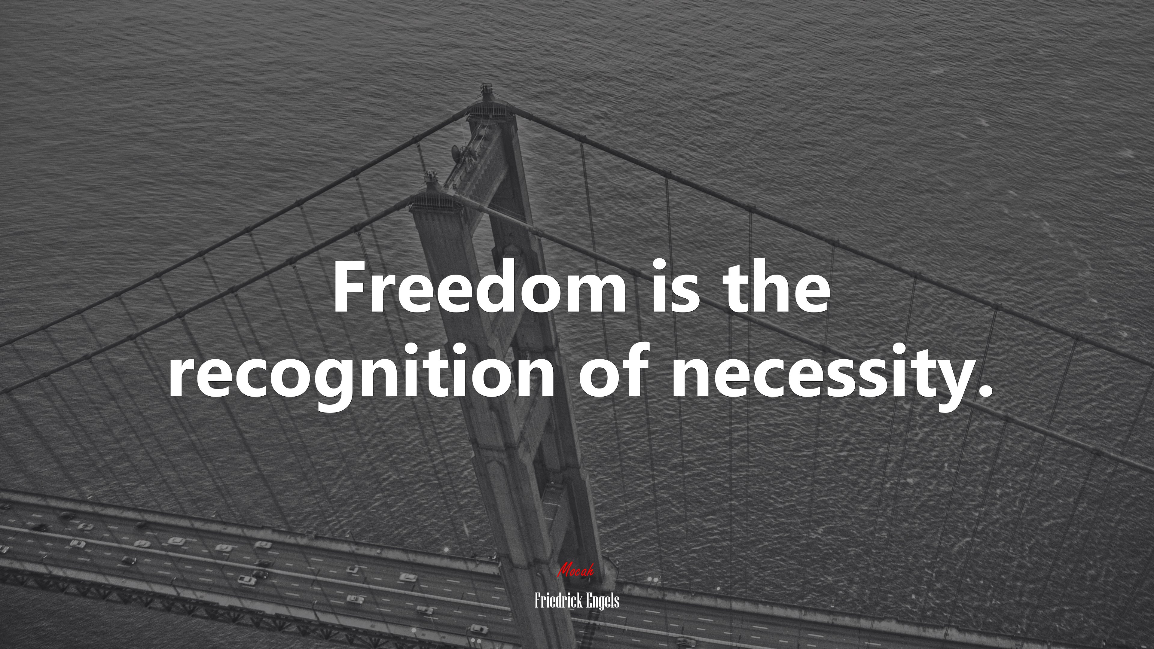 Freedom is the recognition of necessity. | Friedrick Engels quote HD Wallpaper