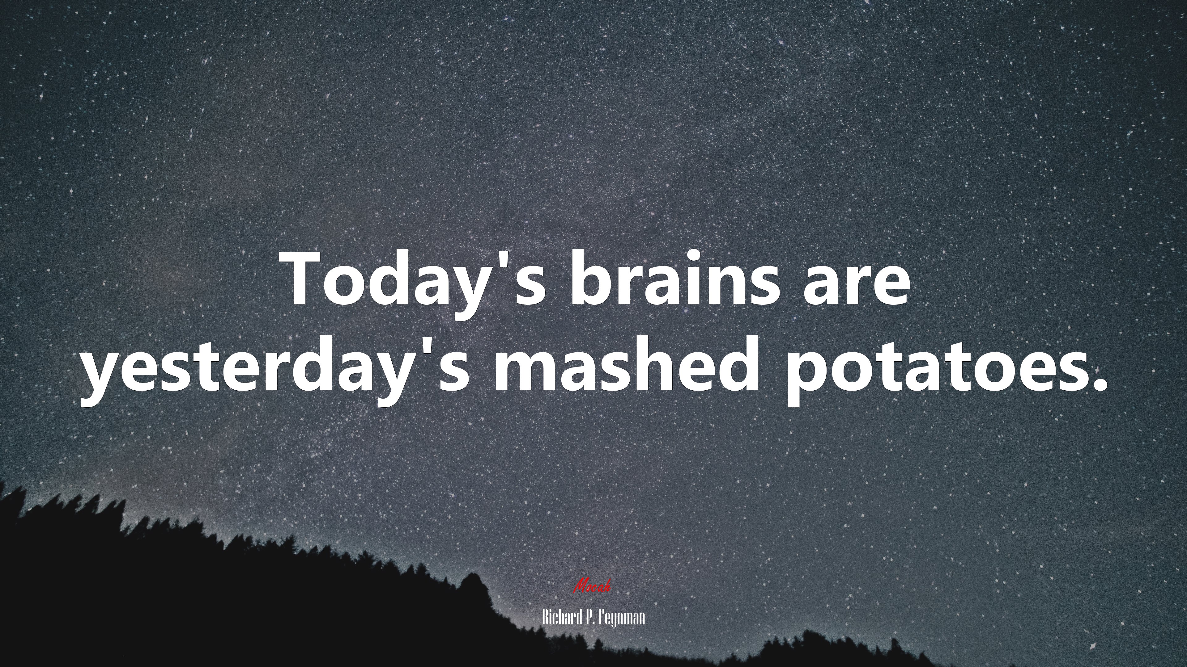 Today’s brains are yesterday’s mashed potatoes. | Richard P. Feynman quote HD Wallpaper