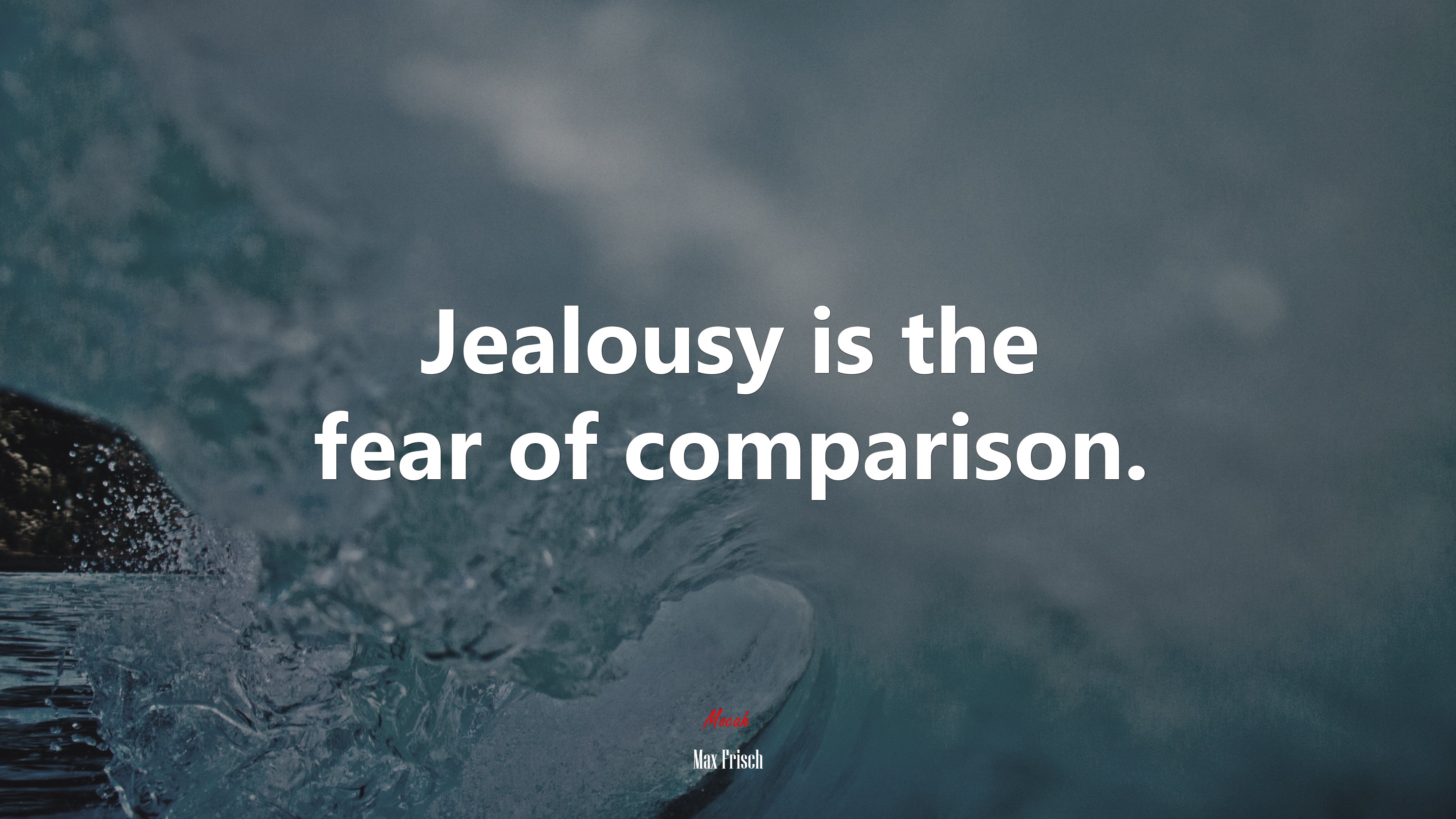 Jealousy is the fear of comparison. | Max Frisch quote HD Wallpaper