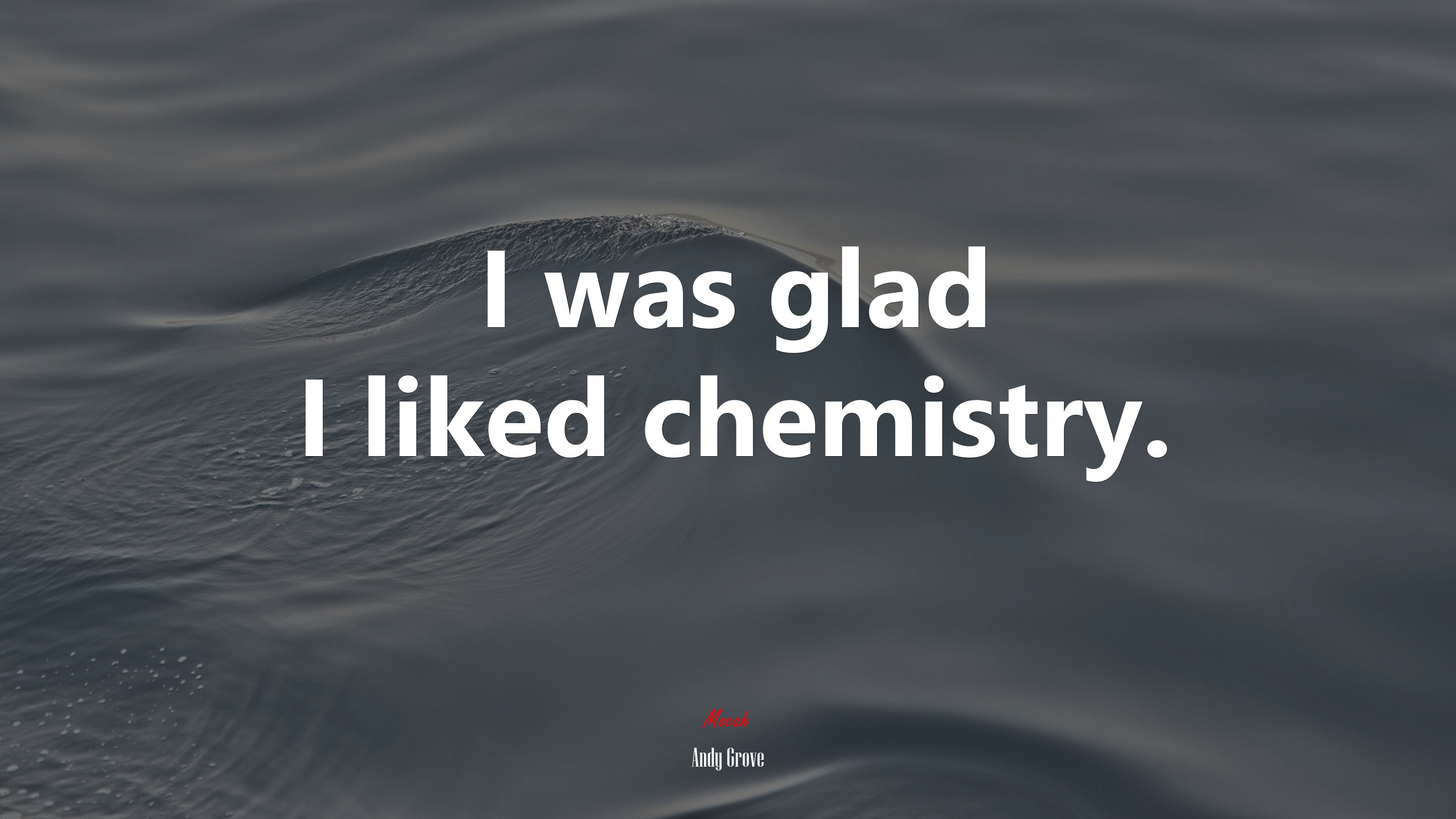 I was glad I liked chemistry. | Andy Grove quote HD Wallpaper