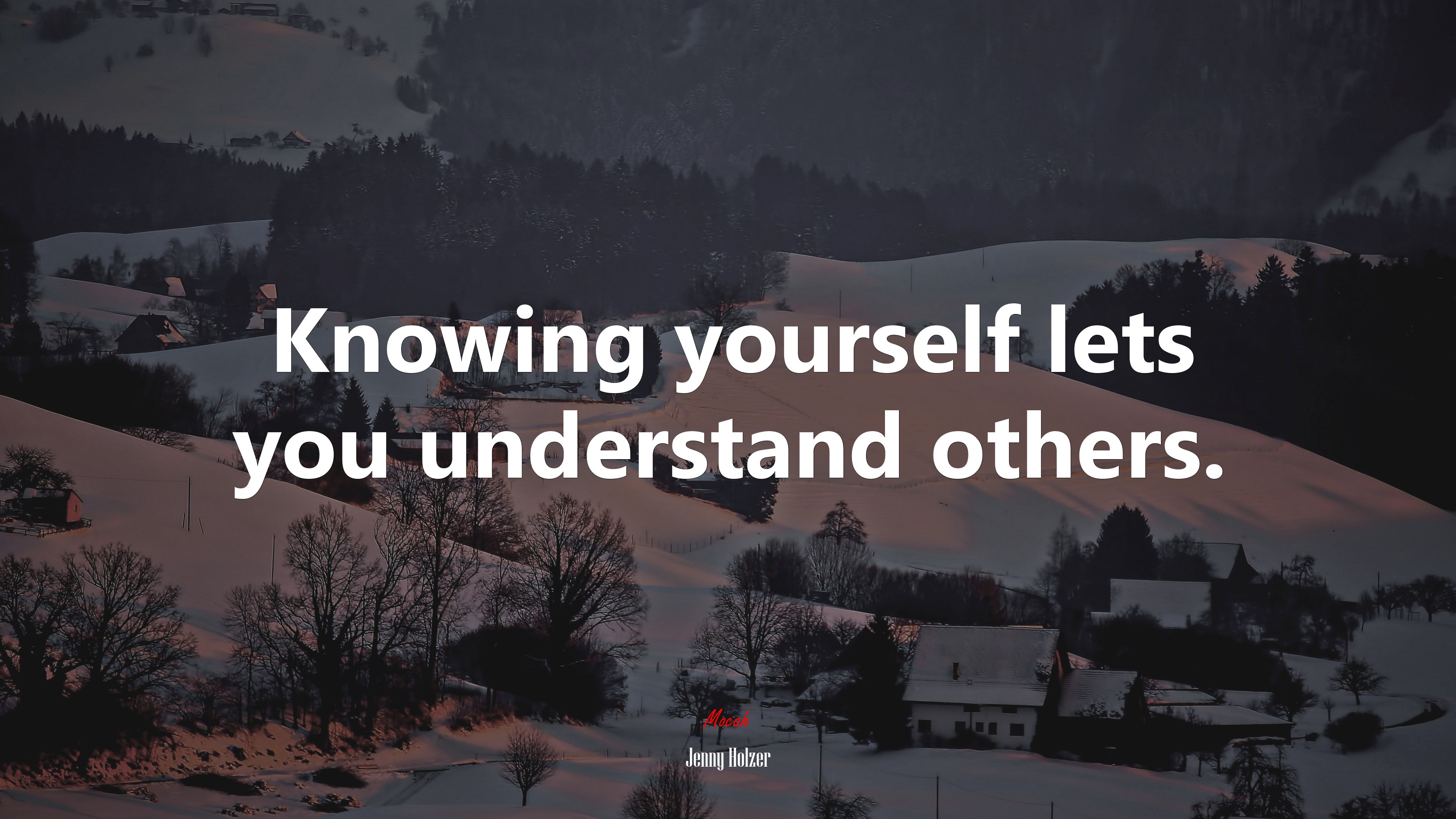 Knowing yourself lets you understand others. | Jenny Holzer quote HD Wallpaper