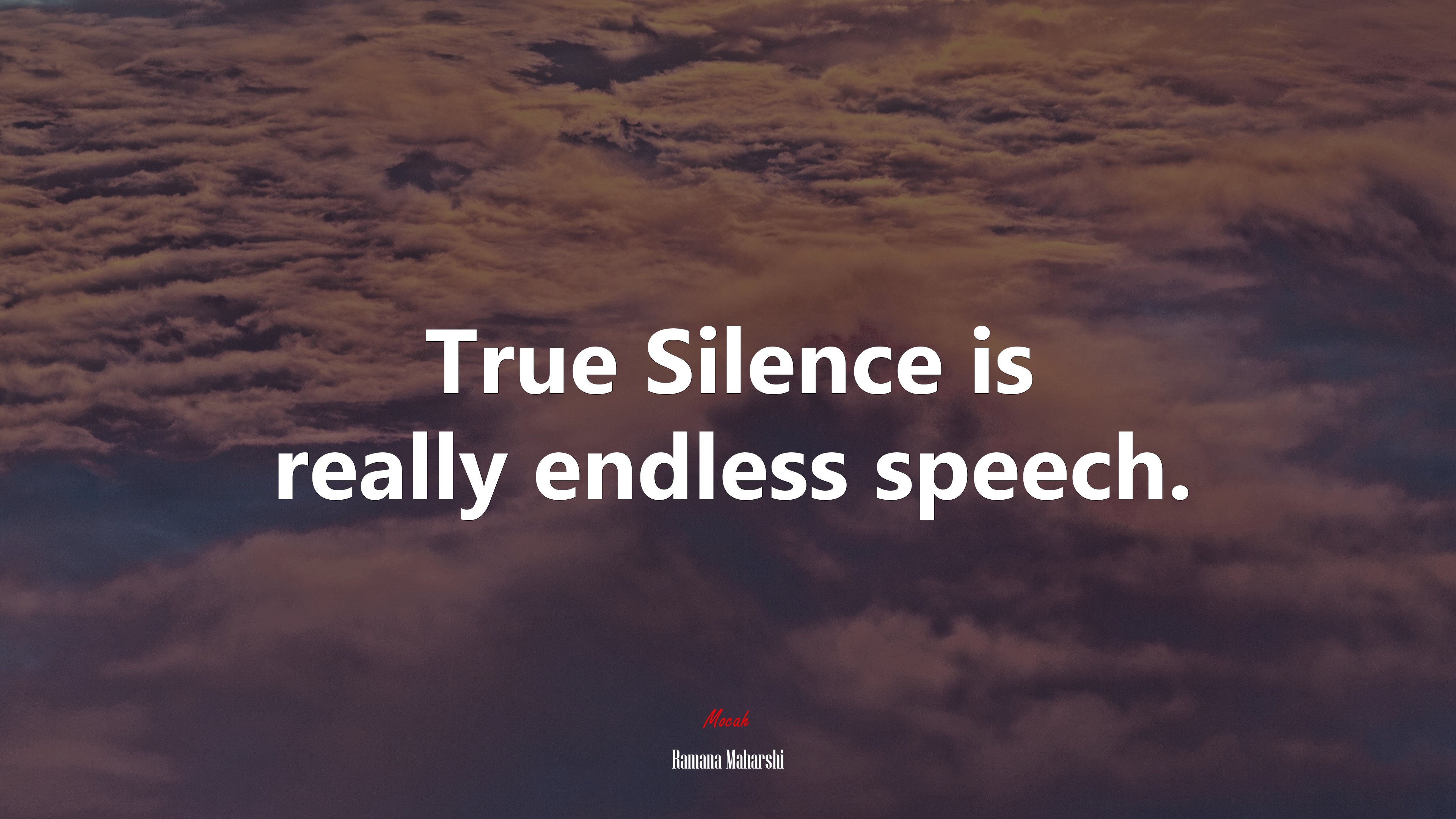 True Silence is really endless speech. | Ramana Maharshi quote HD Wallpaper