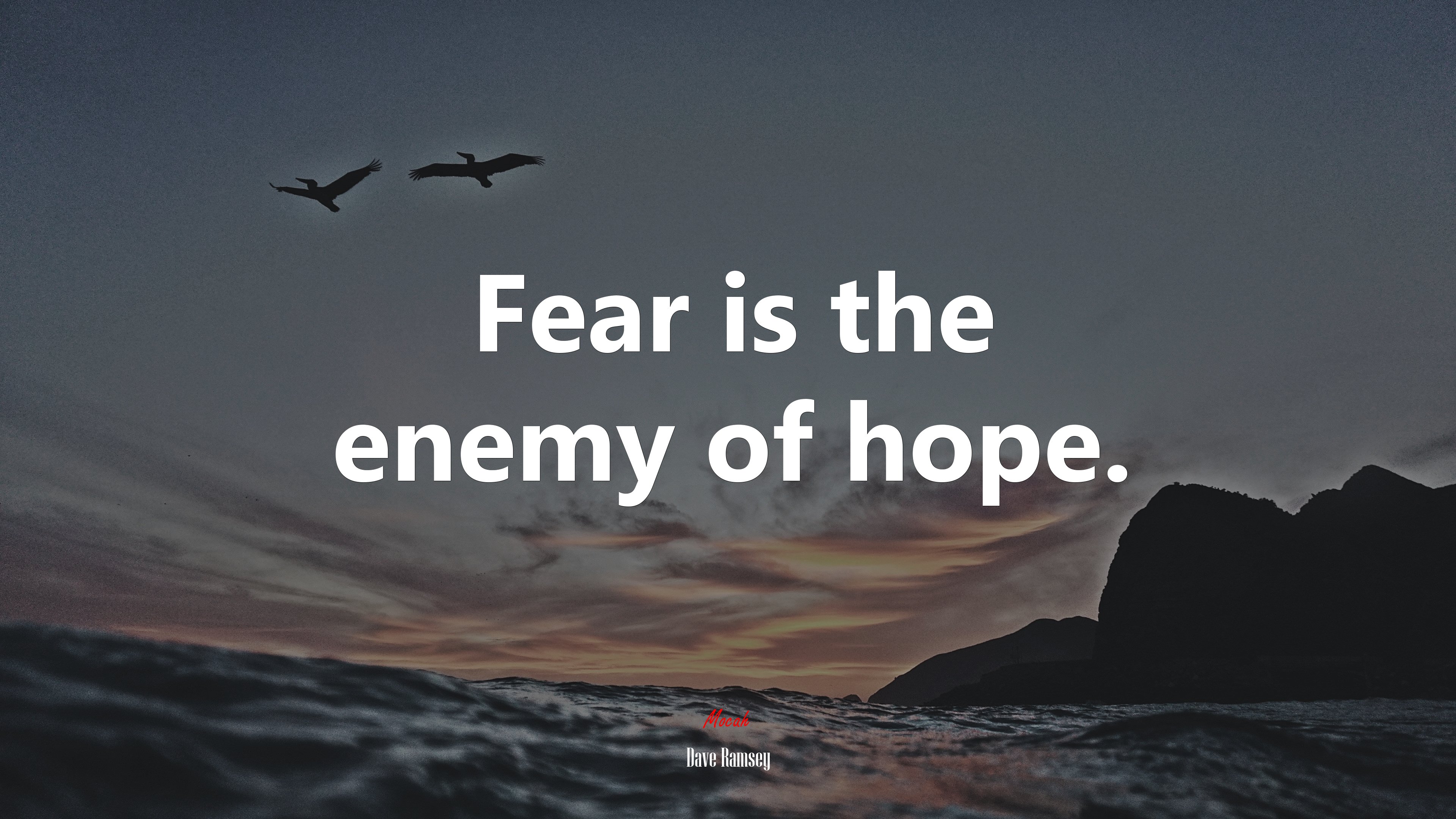Fear is the enemy of hope. | Dave Ramsey quote HD Wallpaper