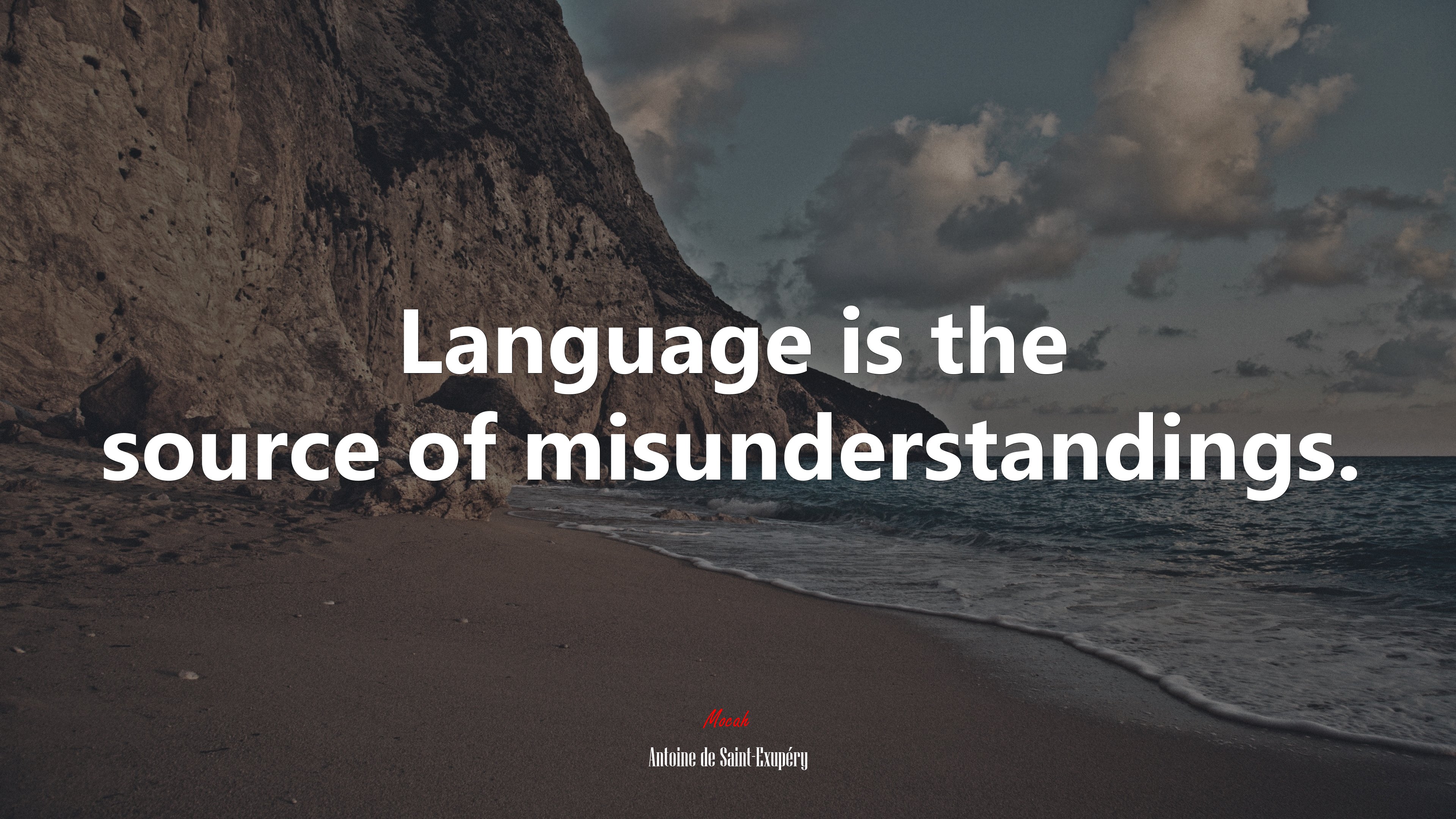 Language is the source of misunderstandings. | Antoine de Saint-Exupéry quote HD Wallpaper