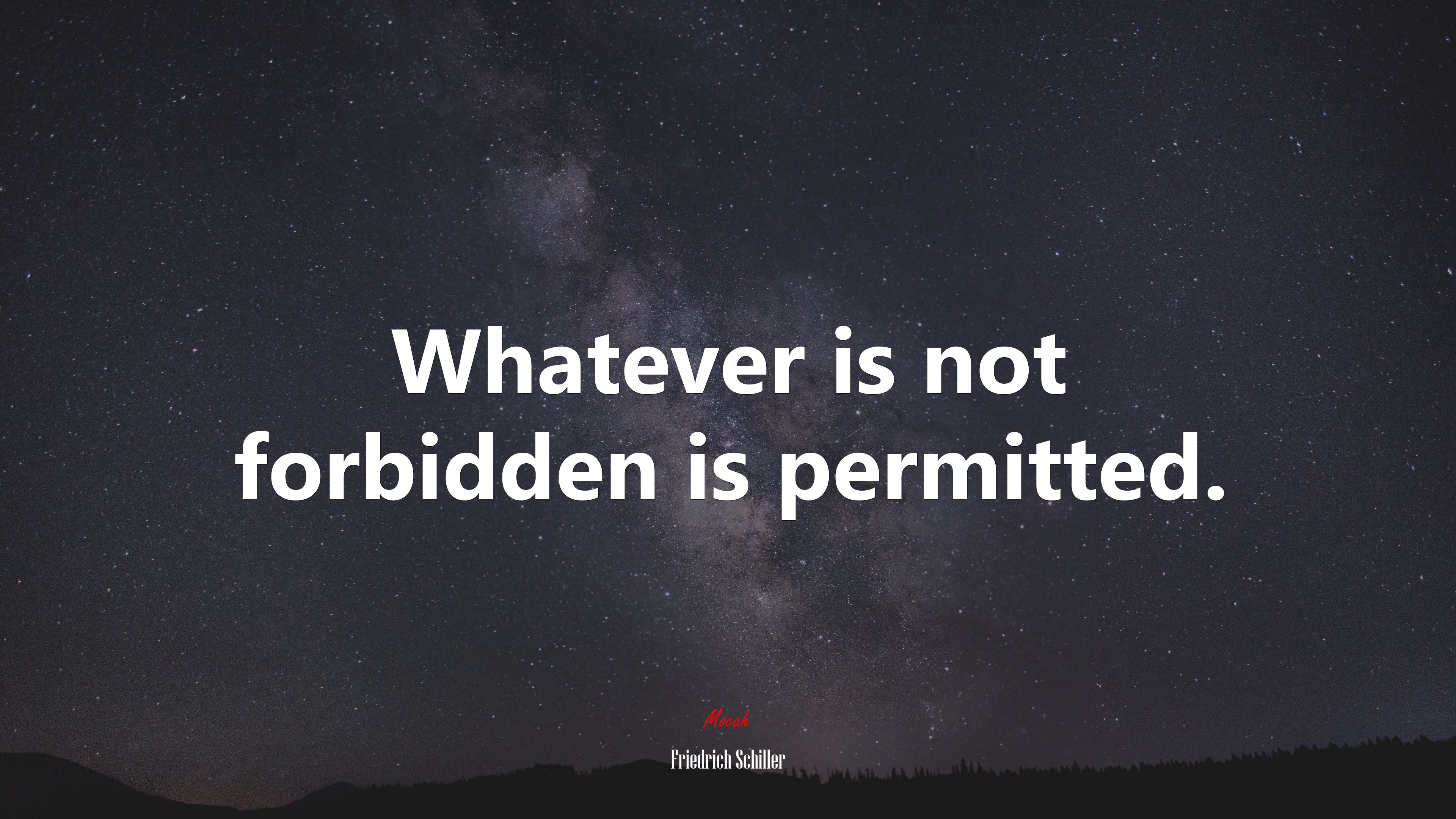 Whatever is not forbidden is permitted. | Friedrich Schiller quote HD Wallpaper