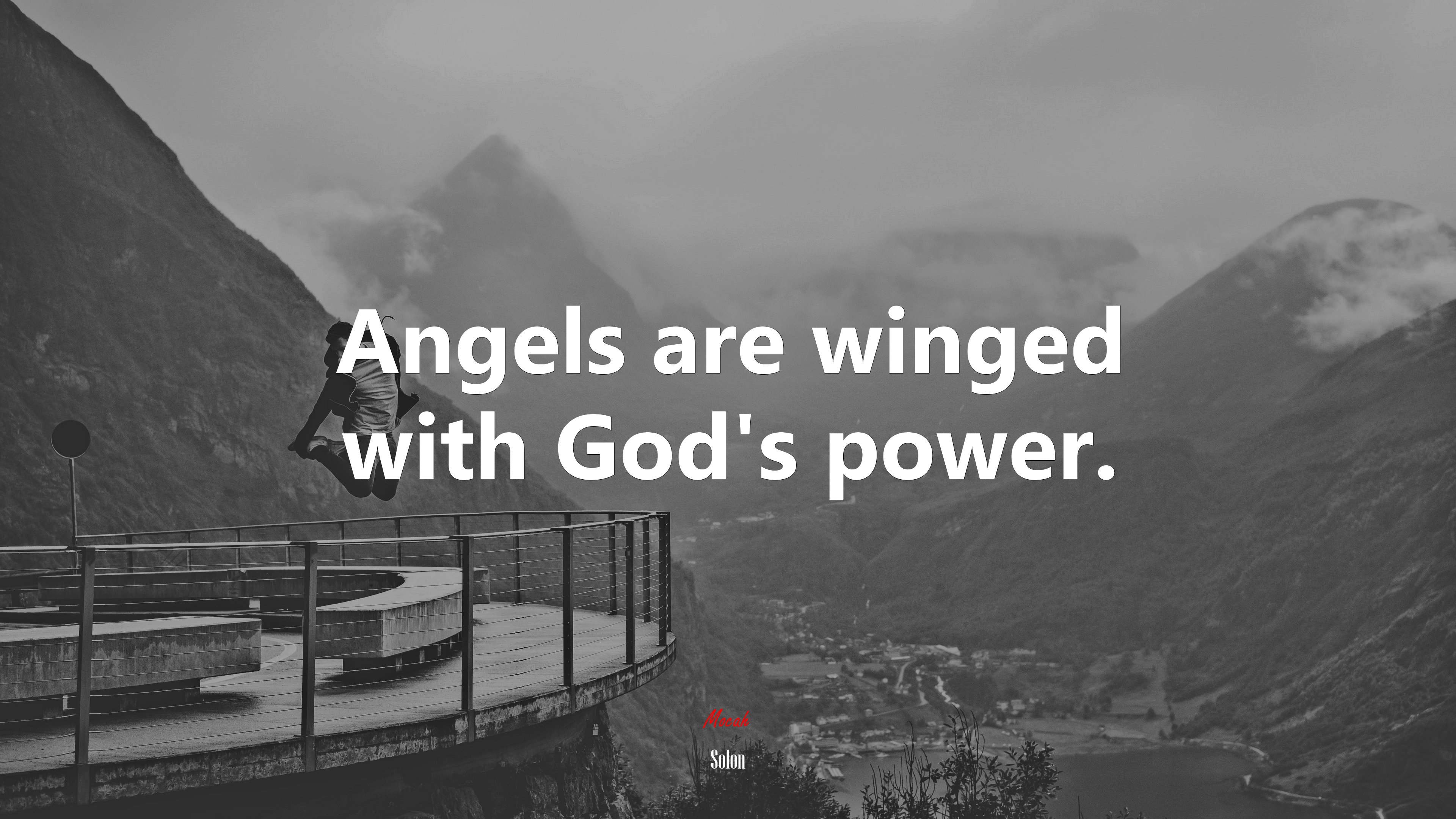 Angels are winged with God’s power. | Solon quote HD Wallpaper