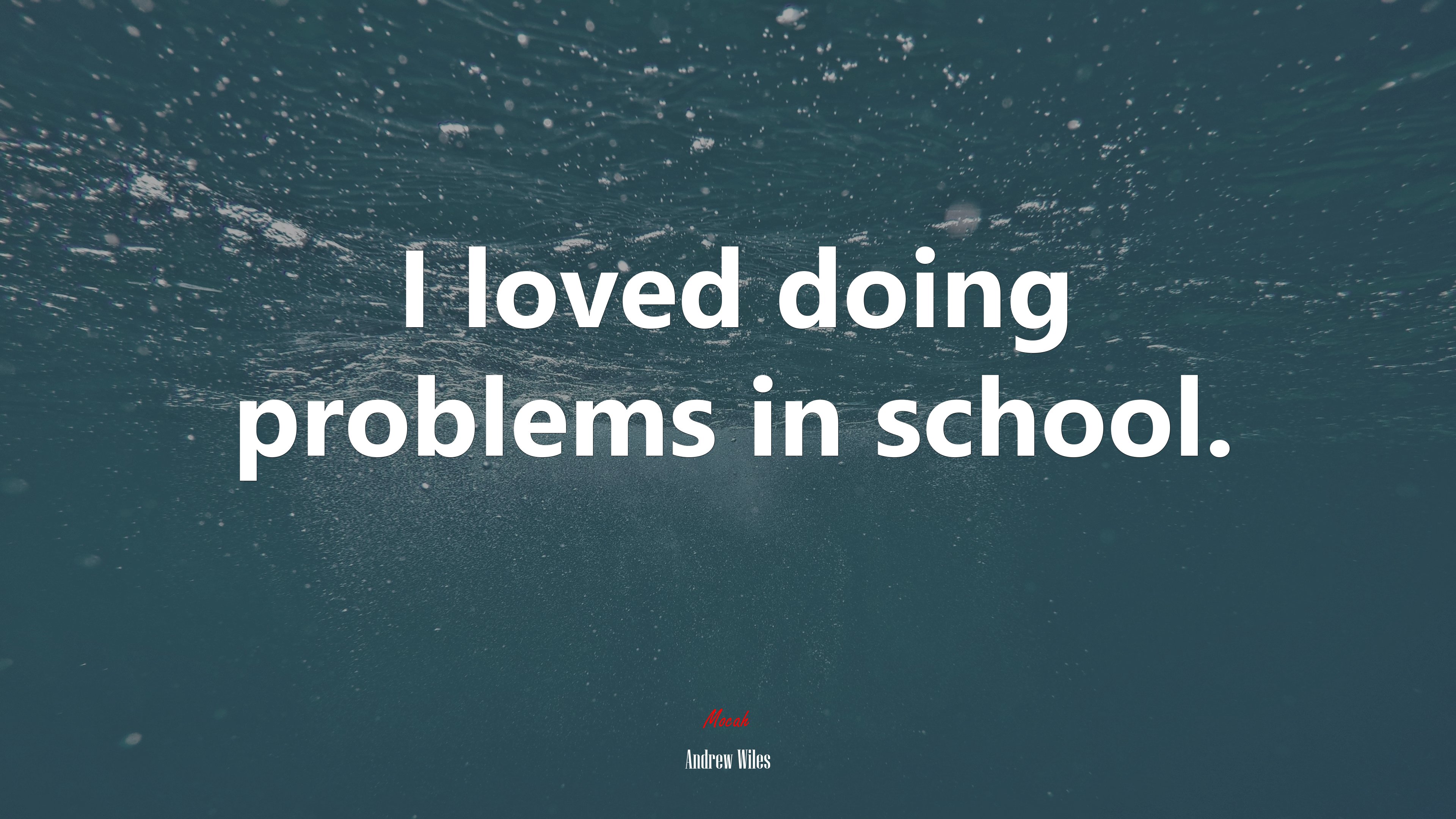 I loved doing problems in school. | Andrew Wiles quote HD Wallpaper