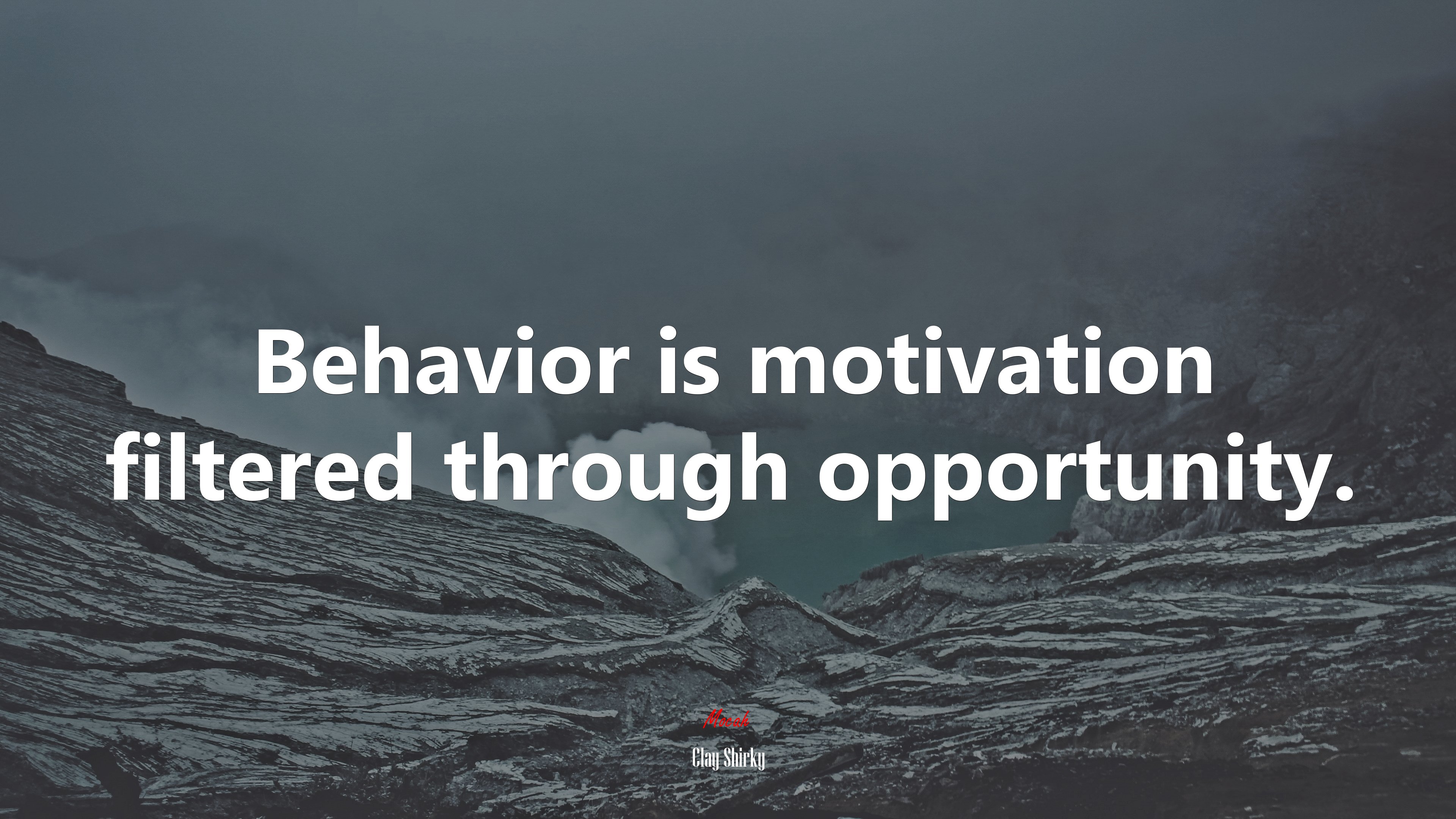 Behavior is motivation filtered through opportunity. | Clay Shirky quote HD Wallpaper