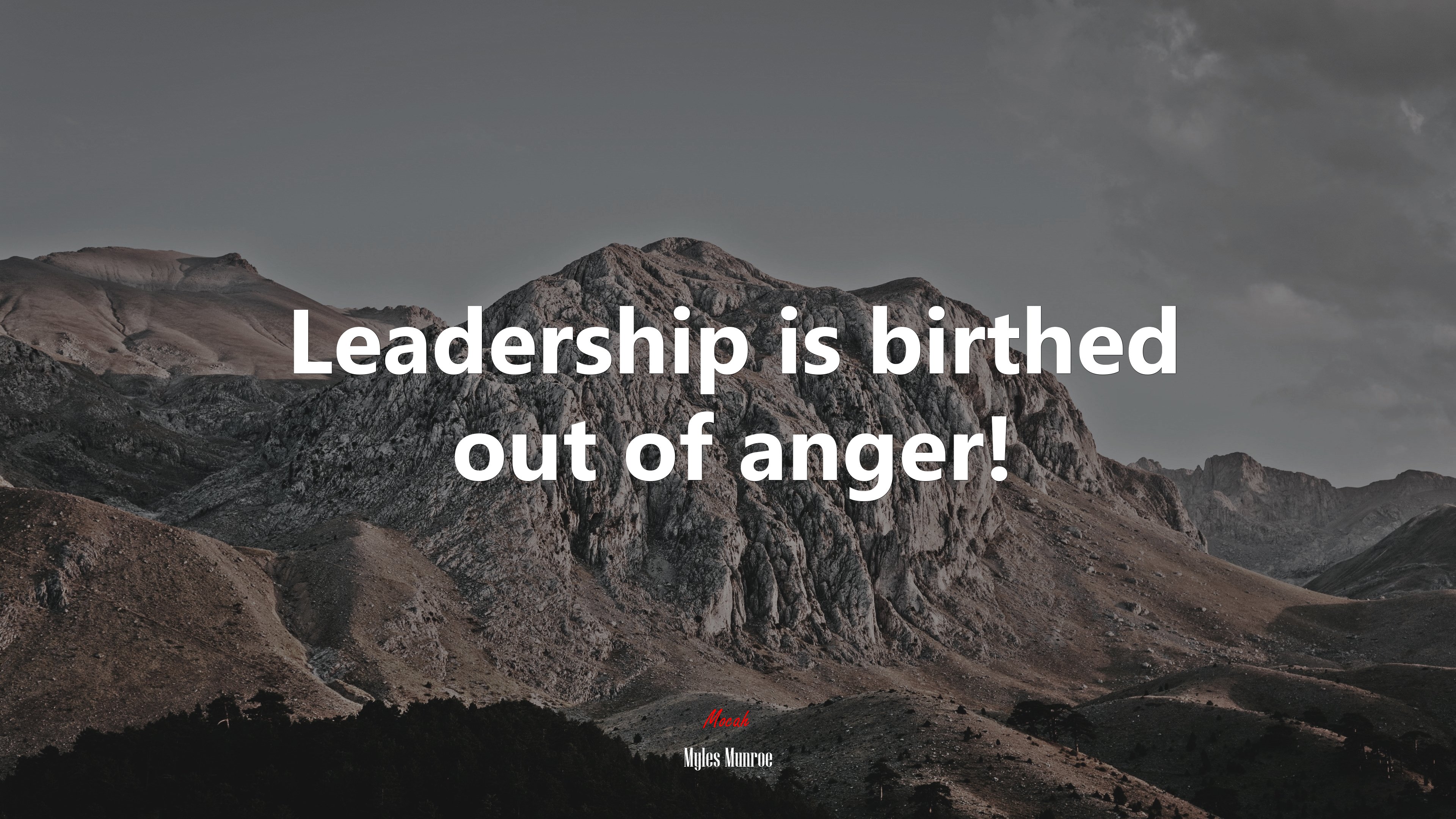 Leadership is birthed out of anger! | Myles Munroe quote HD Wallpaper