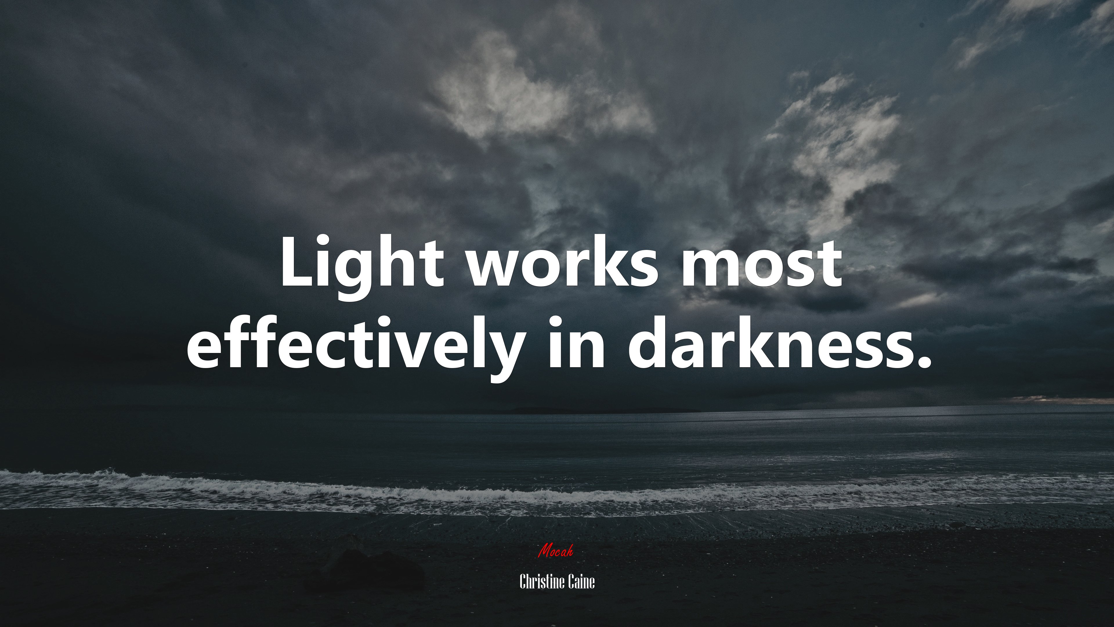 Light works most effectively in darkness. | Christine Caine quote HD Wallpaper