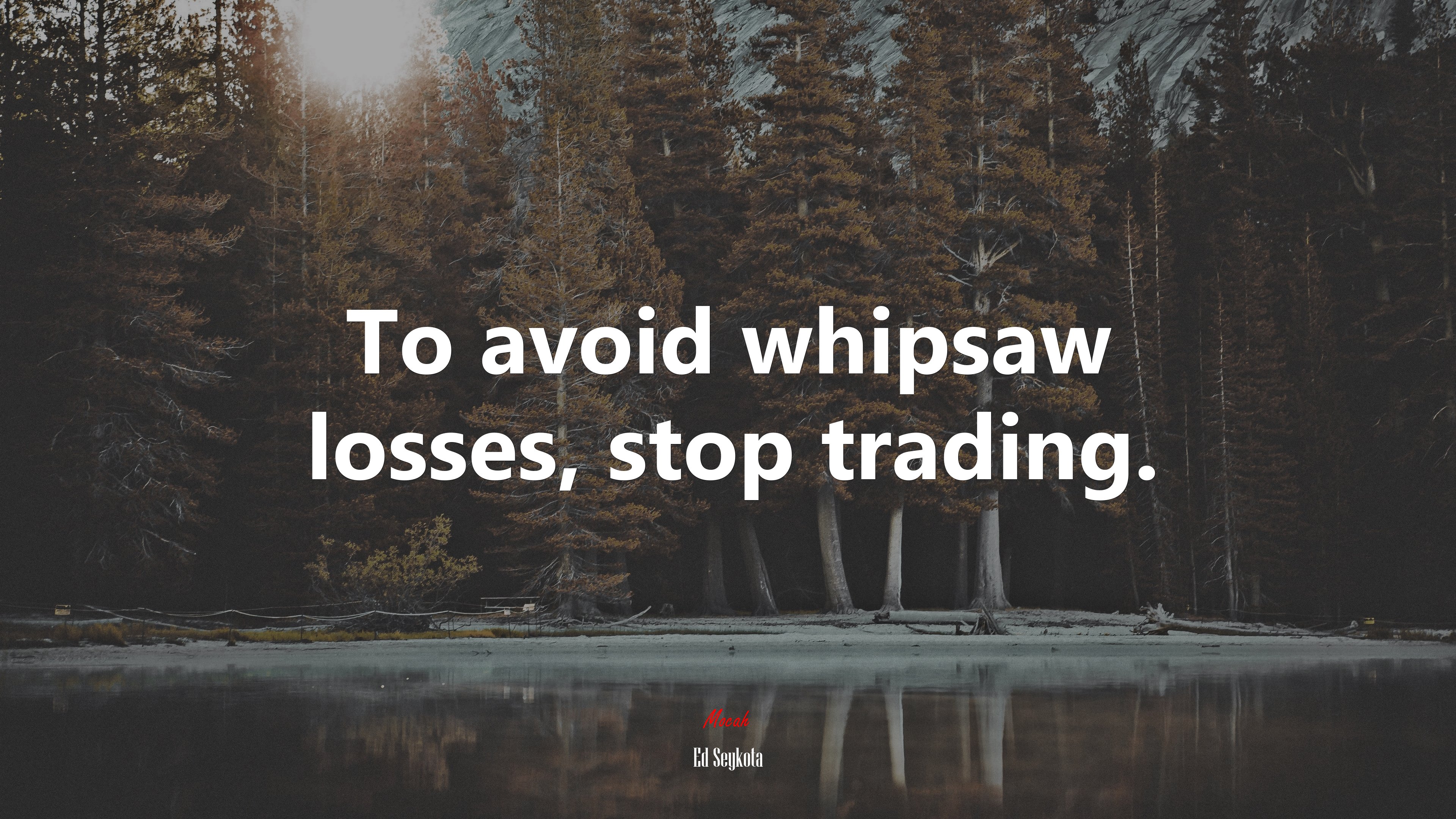 To avoid whipsaw losses, stop trading. | Ed Seykota quote HD Wallpaper