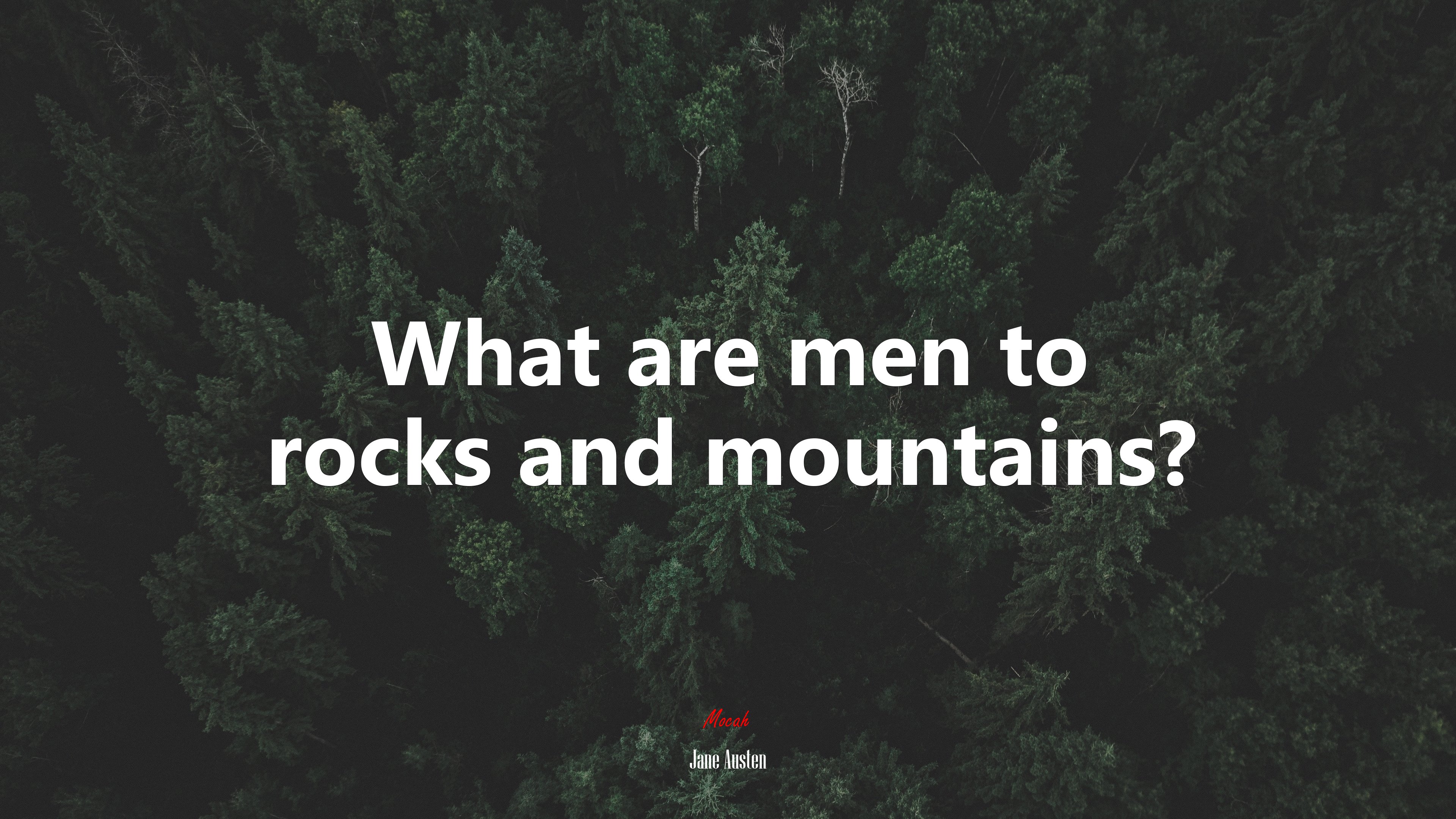 What are men to rocks and mountains? | Jane Austen quote HD Wallpaper