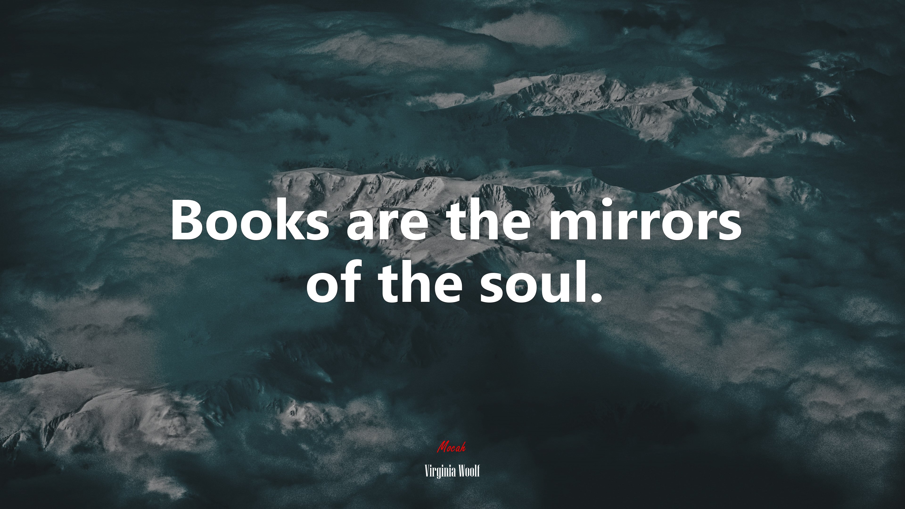 Books are the mirrors of the soul. | Virginia Woolf quote HD Wallpaper