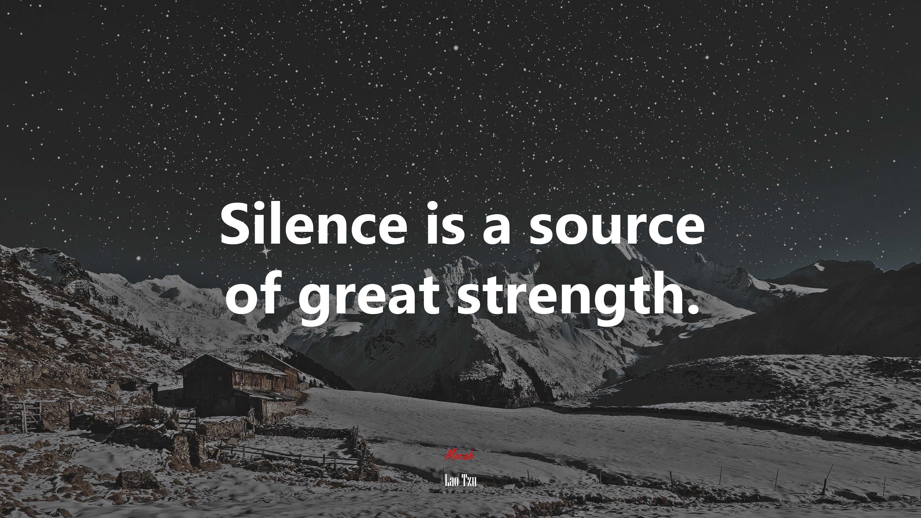 Silence is a source of great strength. | Lao Tzu quote HD Wallpaper