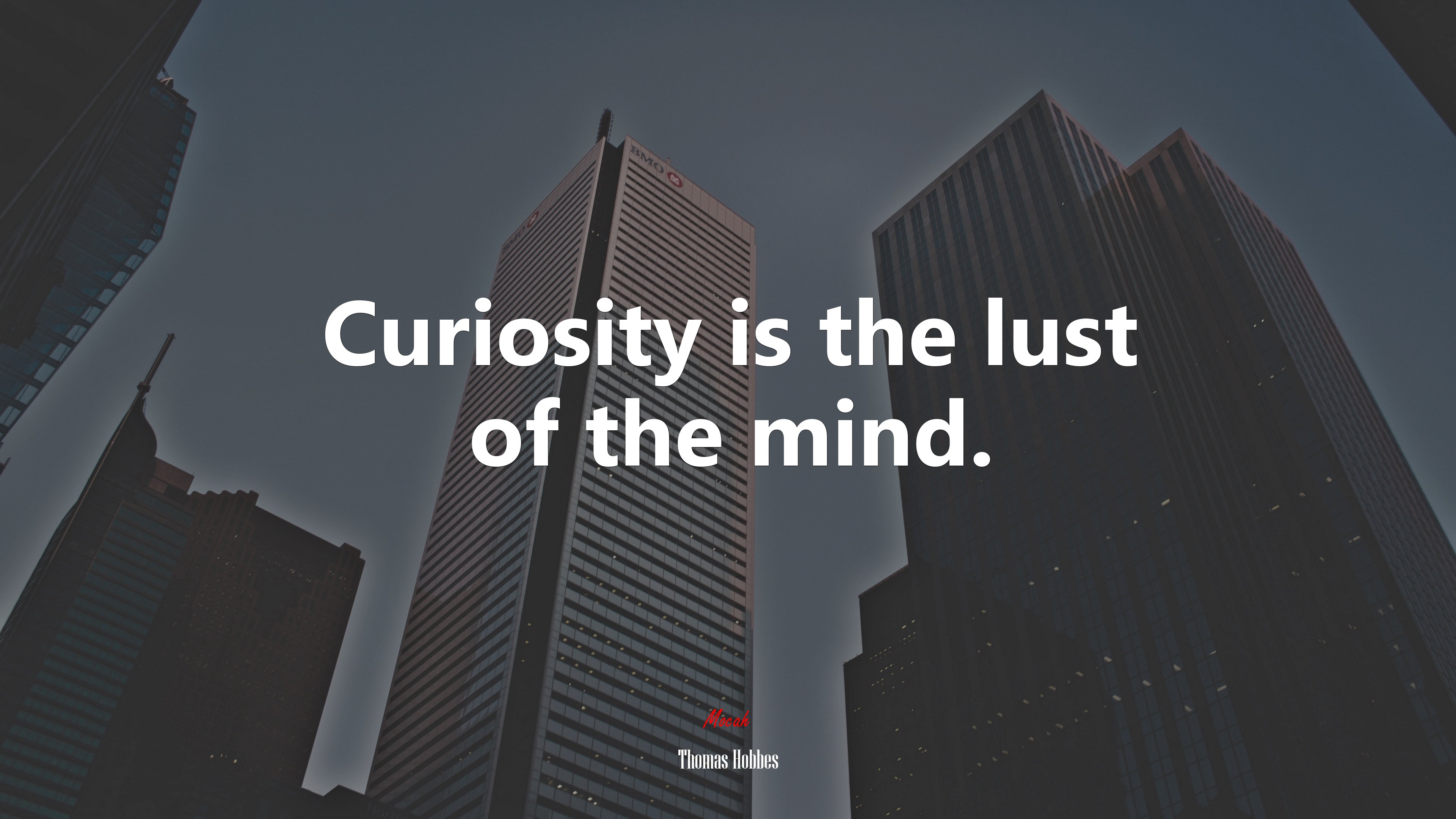 Curiosity is the lust of the mind. | Thomas Hobbes quote HD Wallpaper