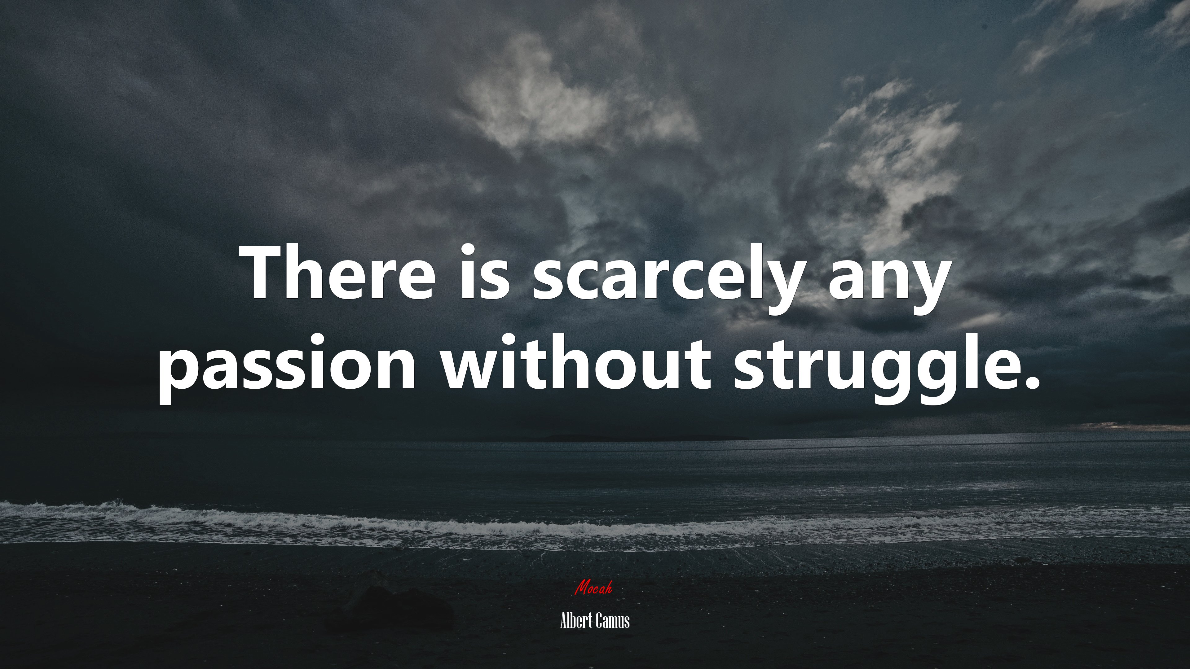 There is scarcely any passion without struggle. | Albert Camus quote HD Wallpaper