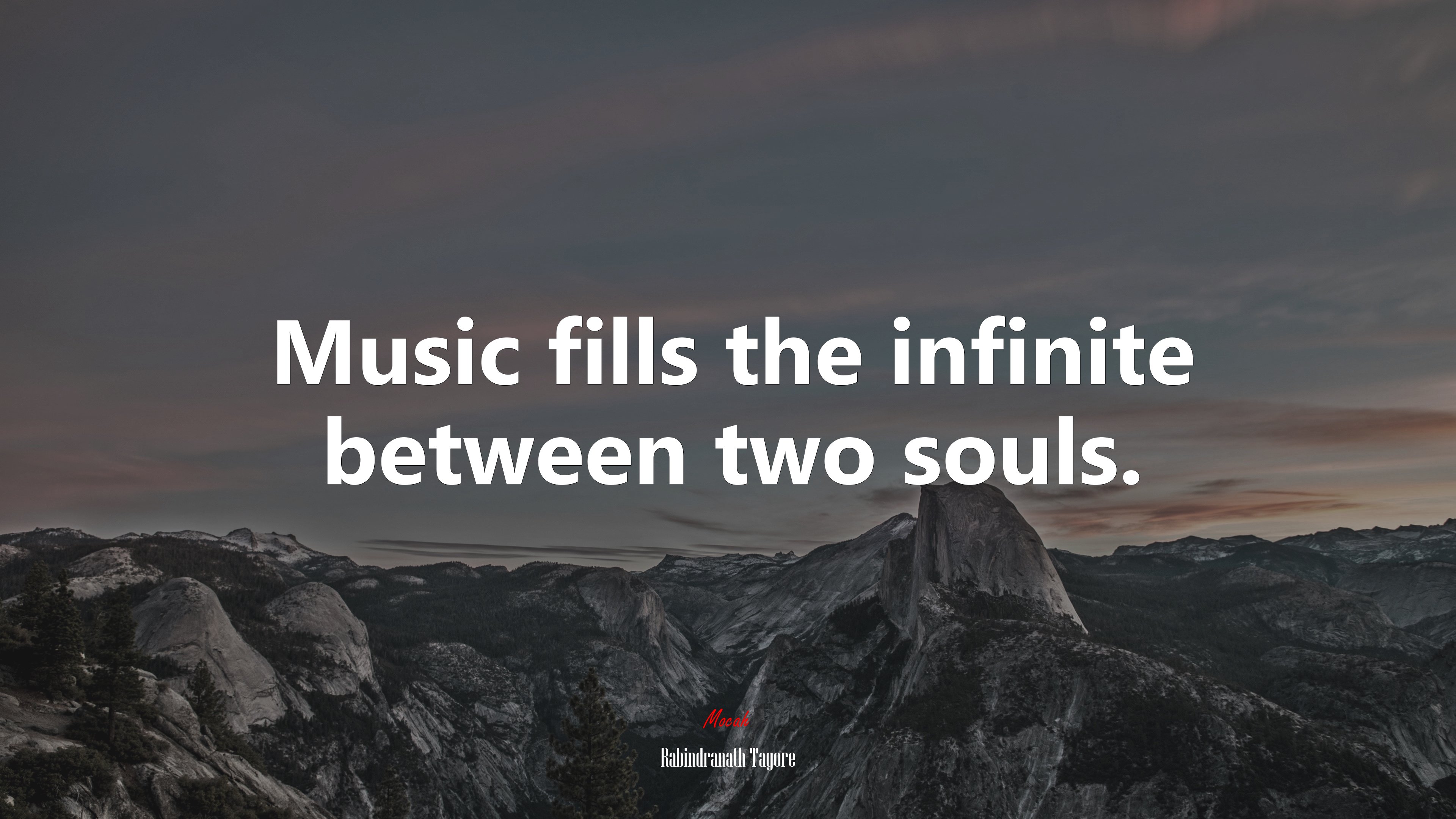 Music fills the infinite between two souls. | Rabindranath Tagore quote HD Wallpaper