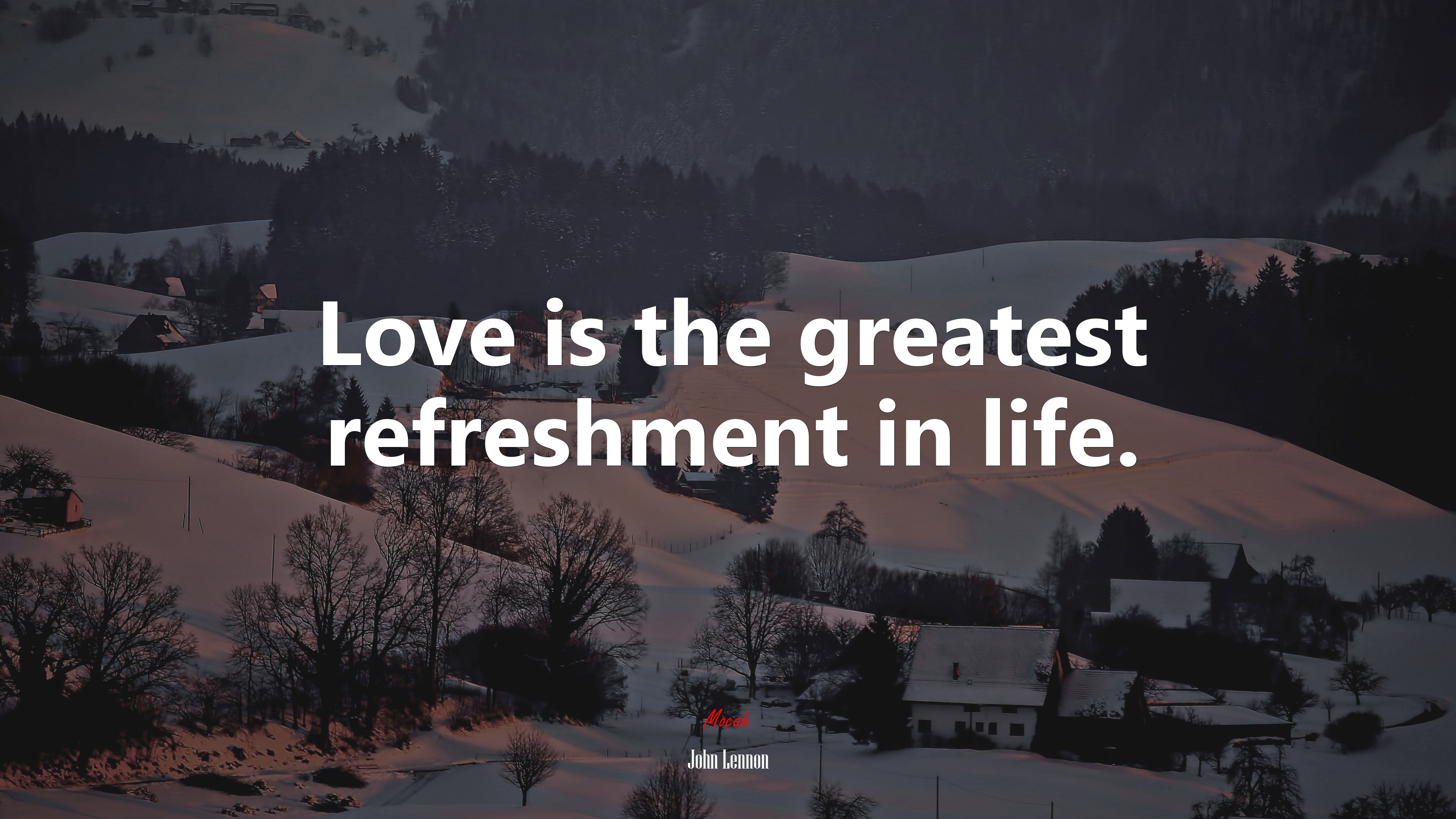 Love is the greatest refreshment in life. | John Lennon quote HD Wallpaper
