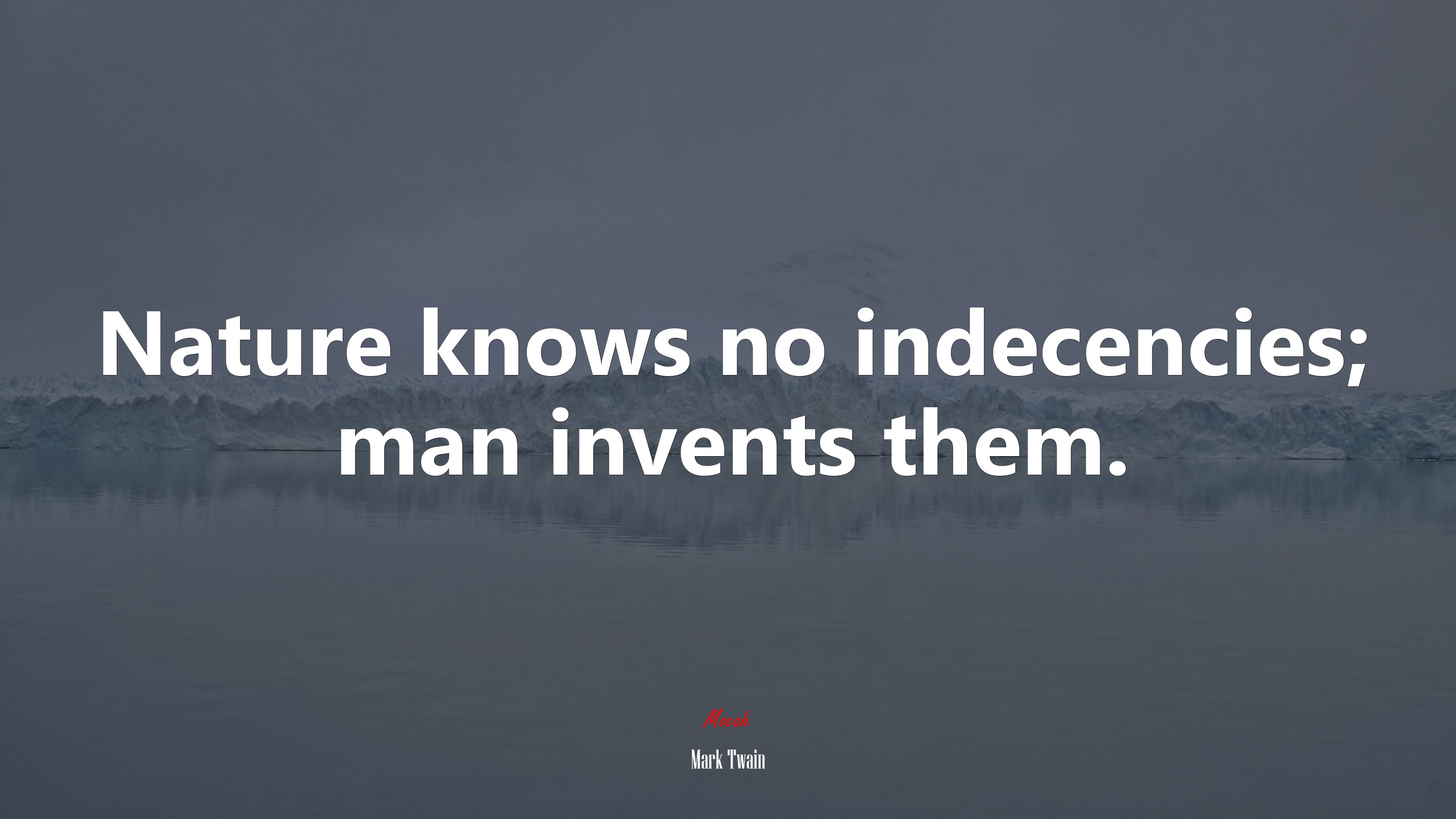 Nature knows no indecencies; man invents them. | Mark Twain quote HD Wallpaper
