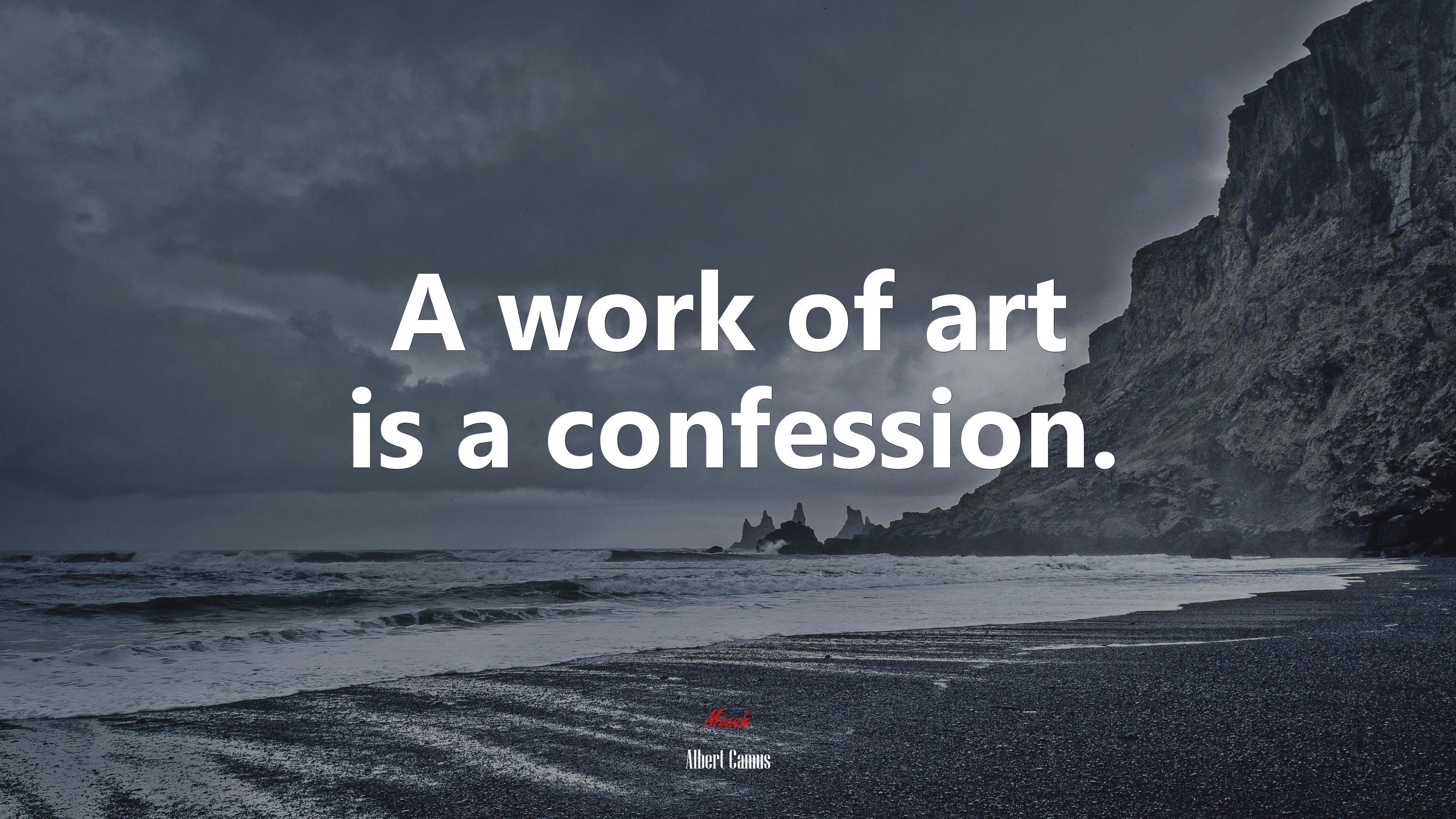 A work of art is a confession. | Albert Camus quote HD Wallpaper