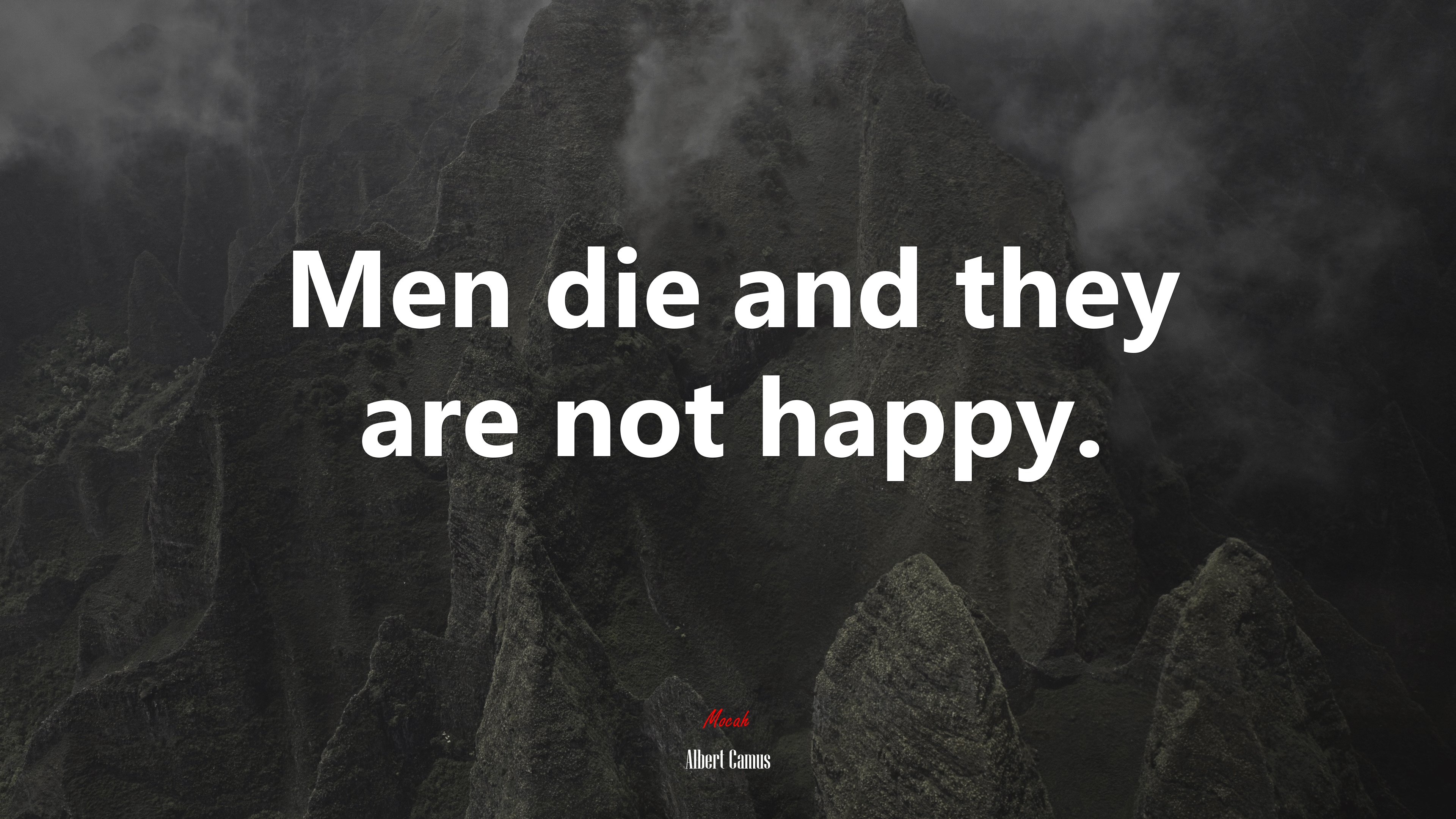 Men die and they are not happy. | Albert Camus quote HD Wallpaper