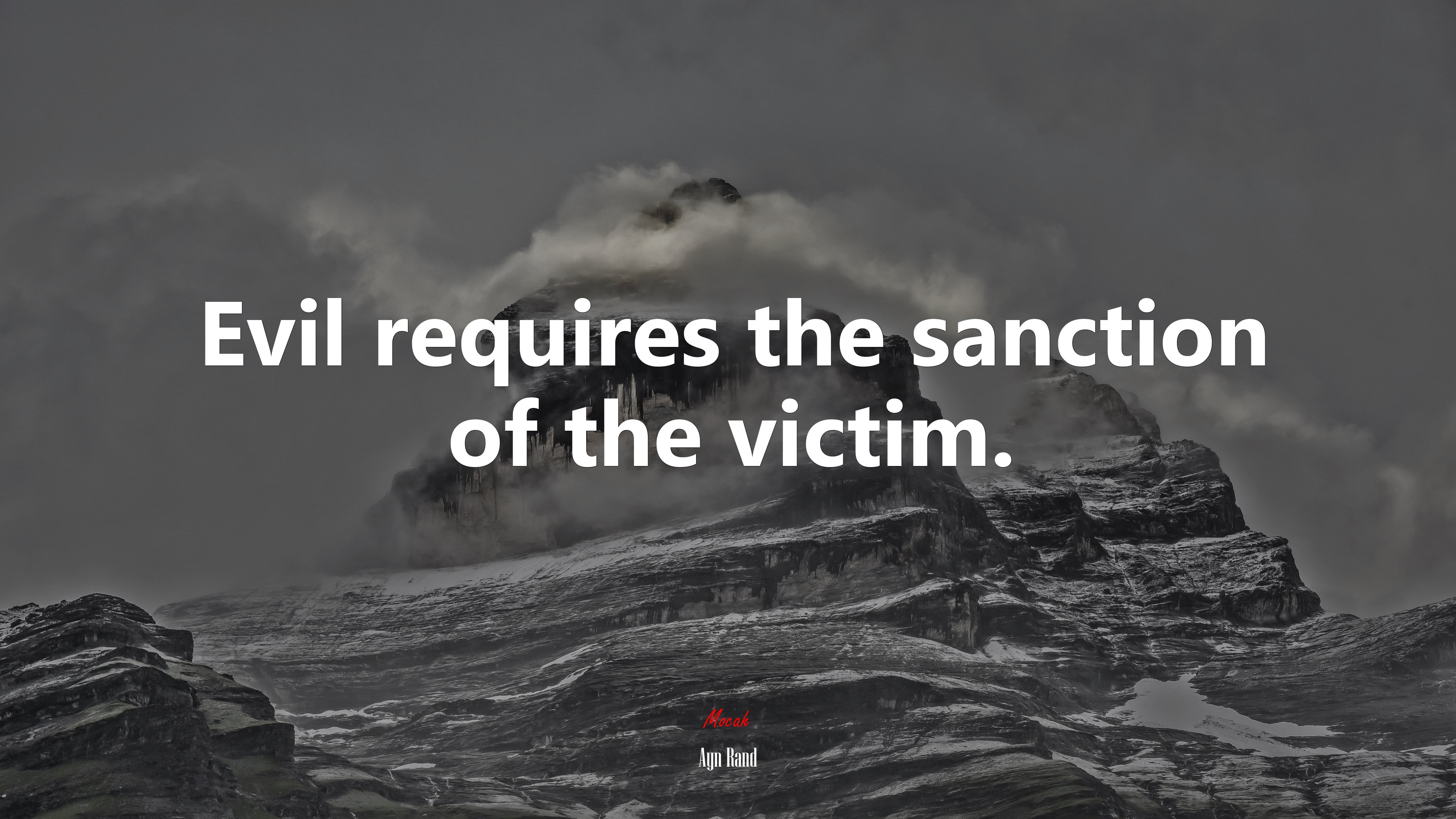 Evil requires the sanction of the victim. | Ayn Rand quote HD Wallpaper