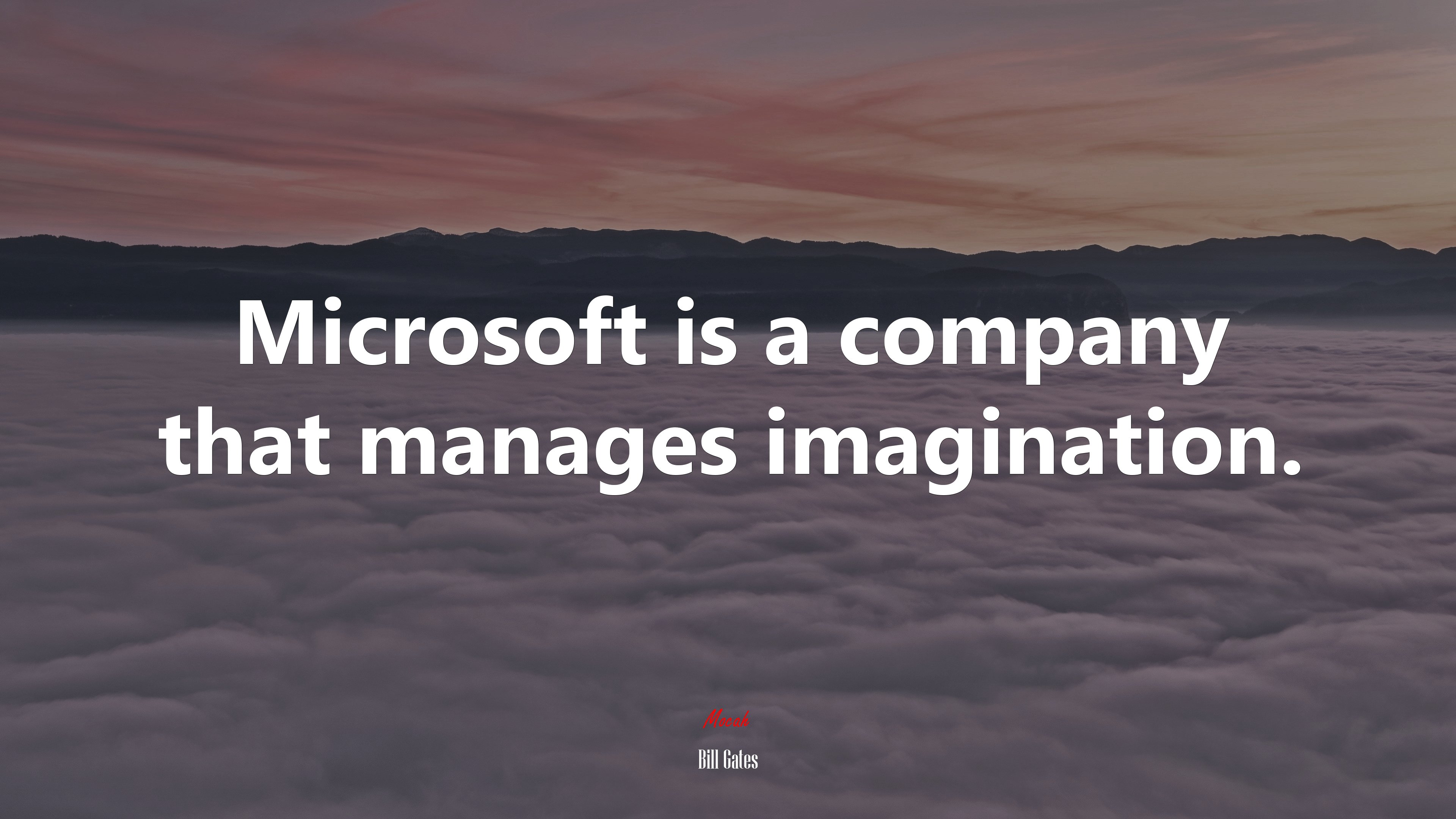 Microsoft is a company that manages imagination. | Bill Gates quote HD Wallpaper