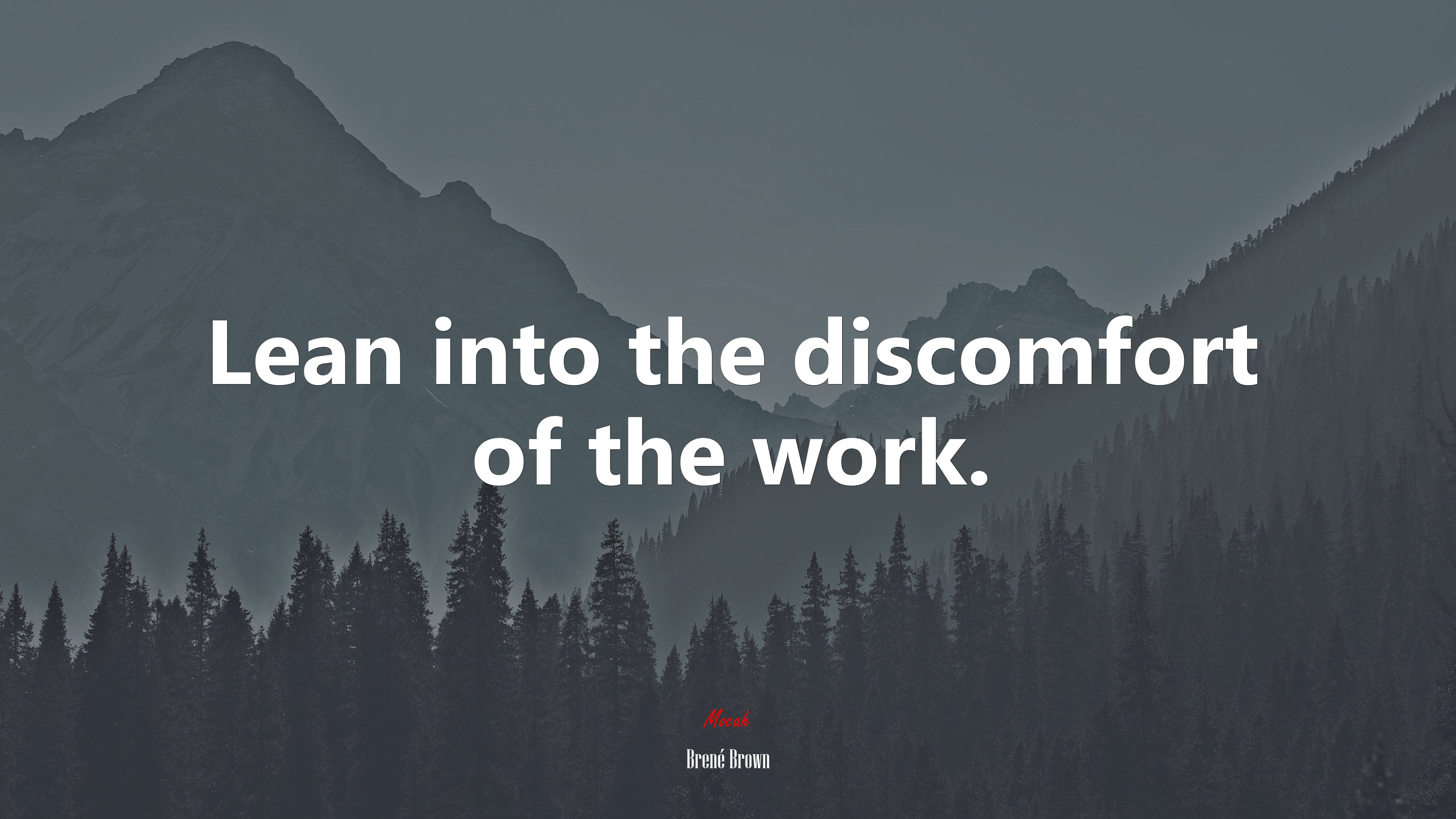 Lean into the discomfort of the work. | Brené Brown quote HD Wallpaper