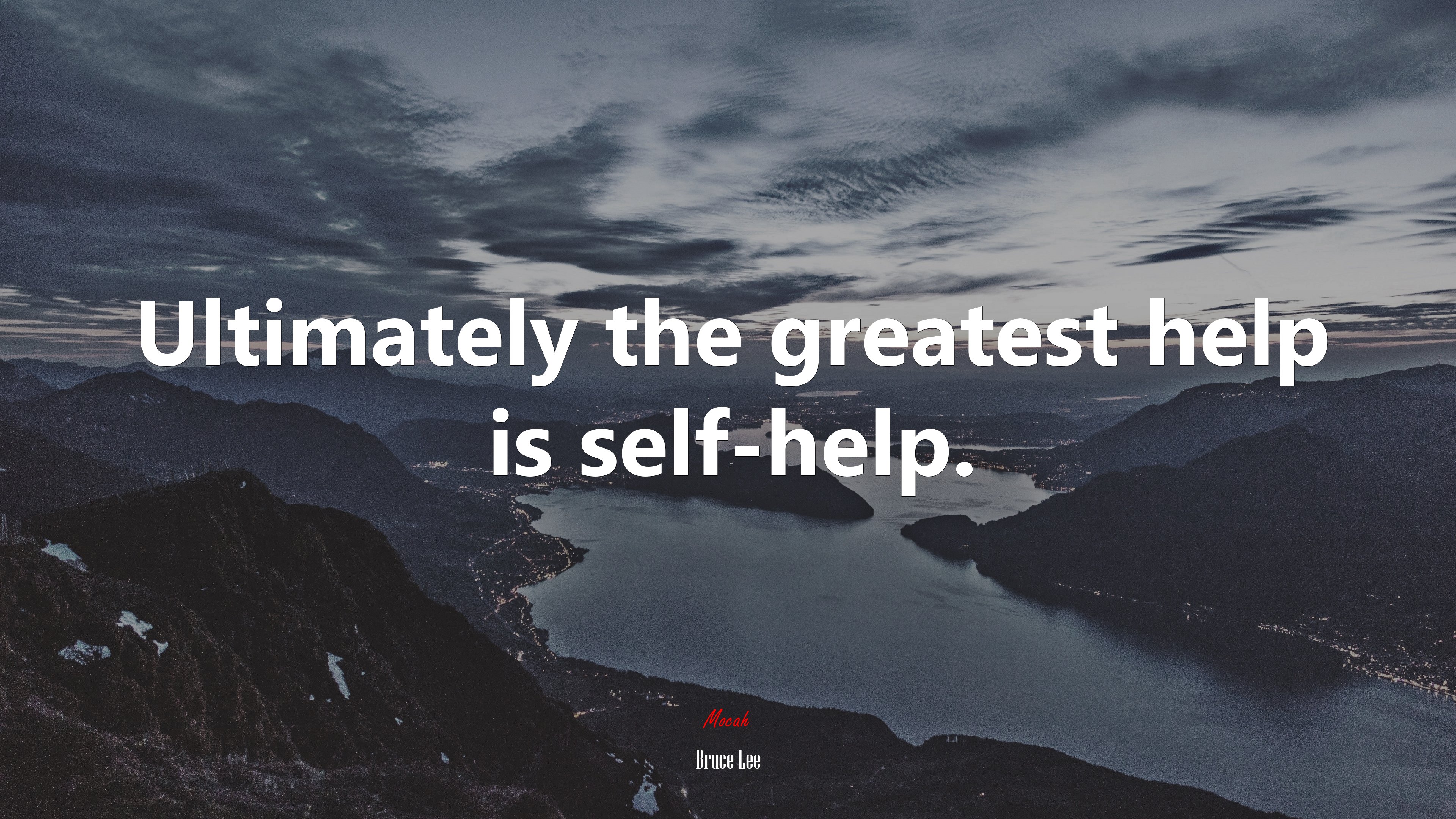 Ultimately the greatest help is self-help. | Bruce Lee quote HD Wallpaper