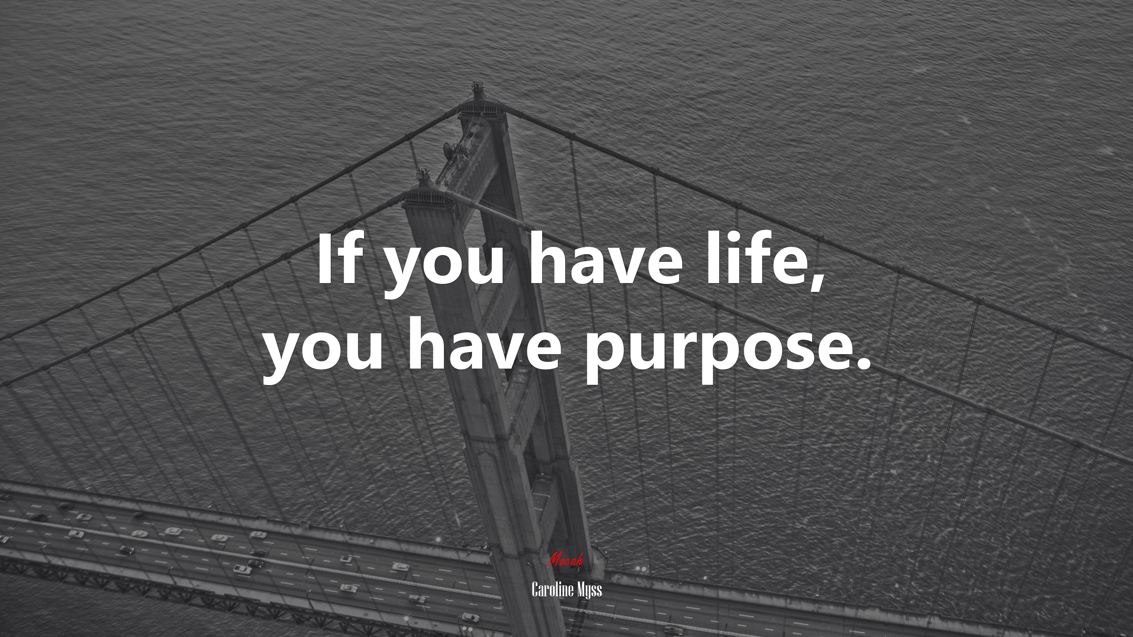 If you have life, you have purpose. | Caroline Myss quote HD Wallpaper