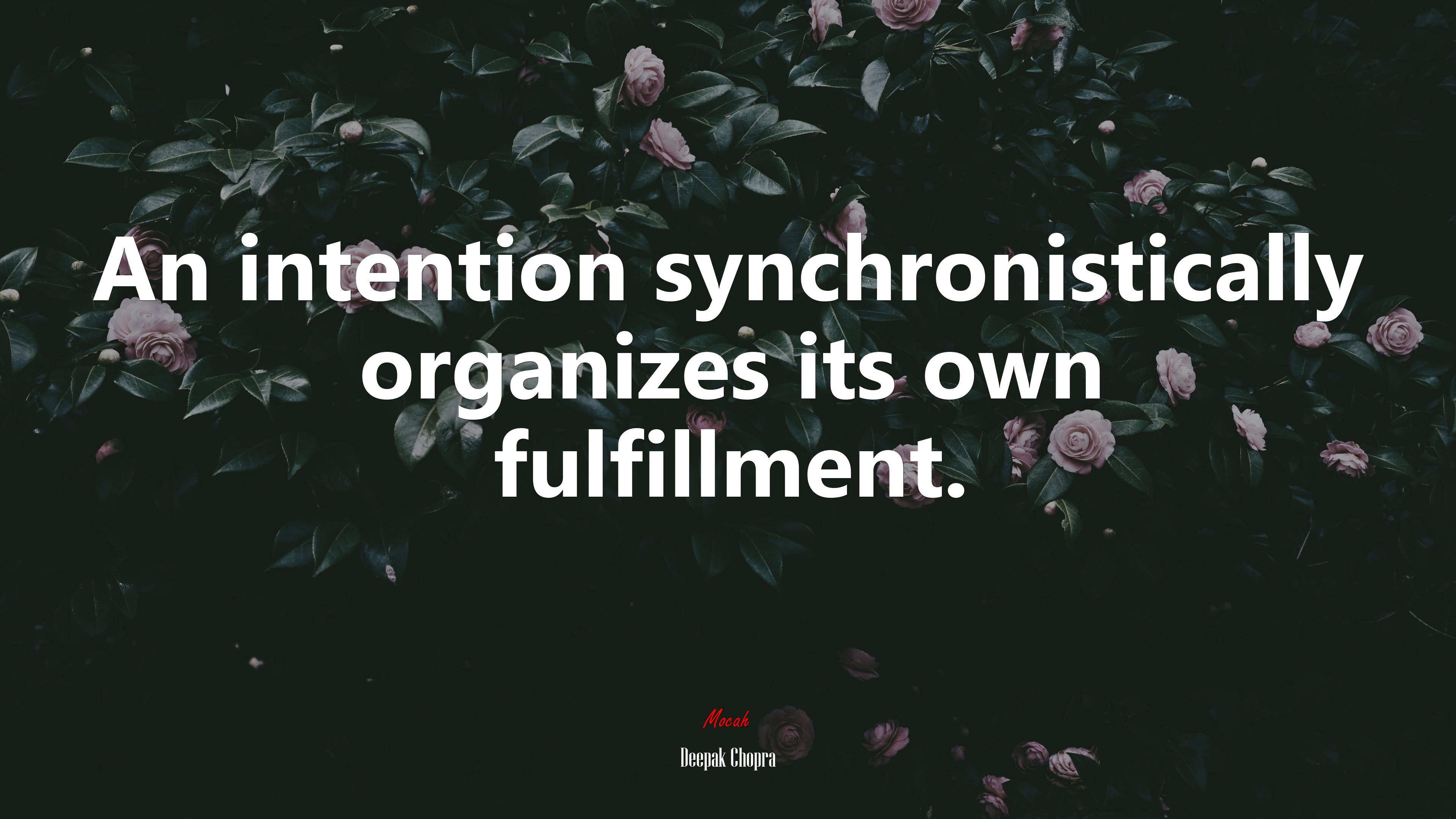 An intention synchronistically organizes its own fulfillment. | Deepak Chopra quote HD Wallpaper