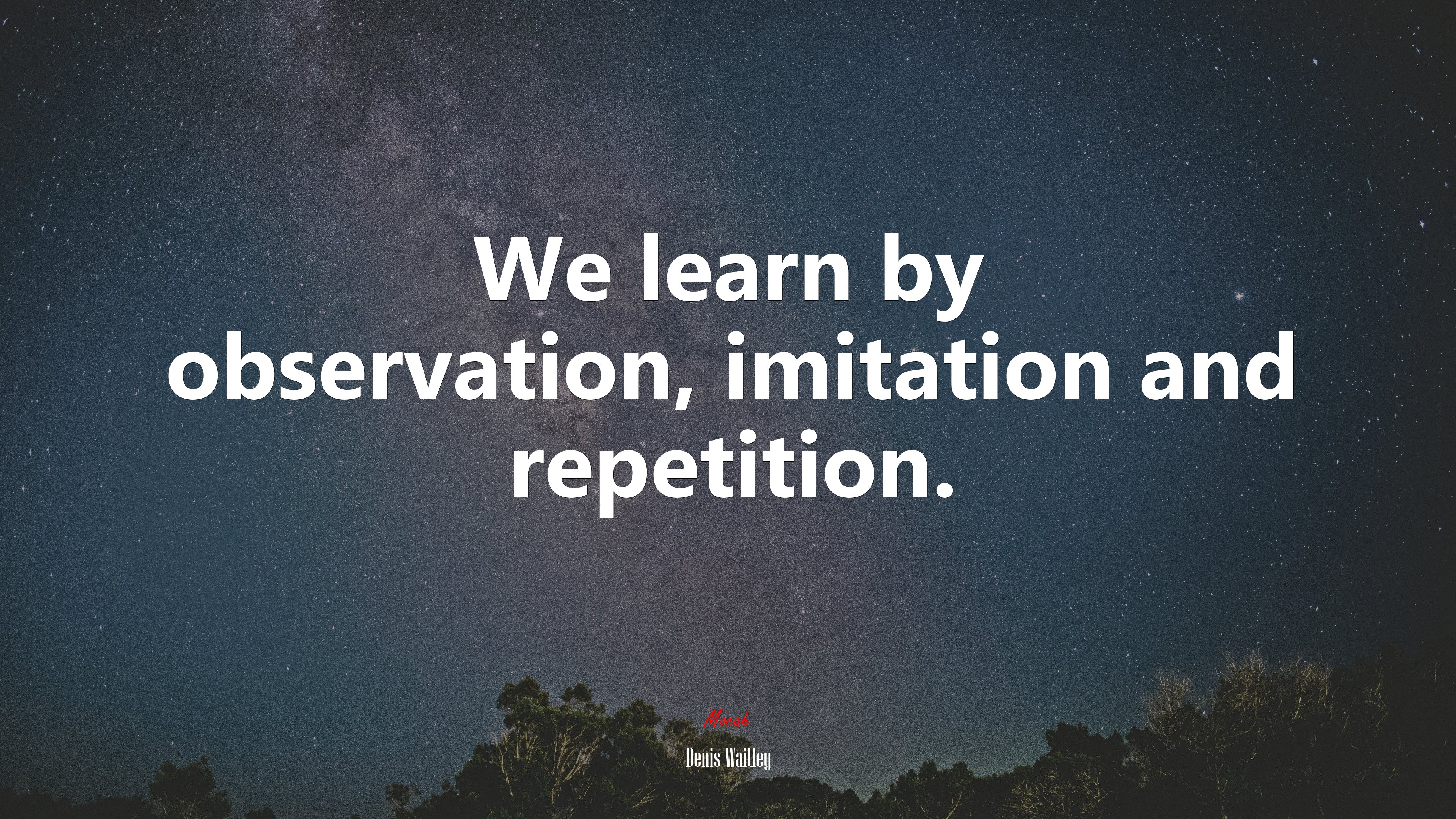 We learn by observation, imitation and repetition. | Denis Waitley quote HD Wallpaper