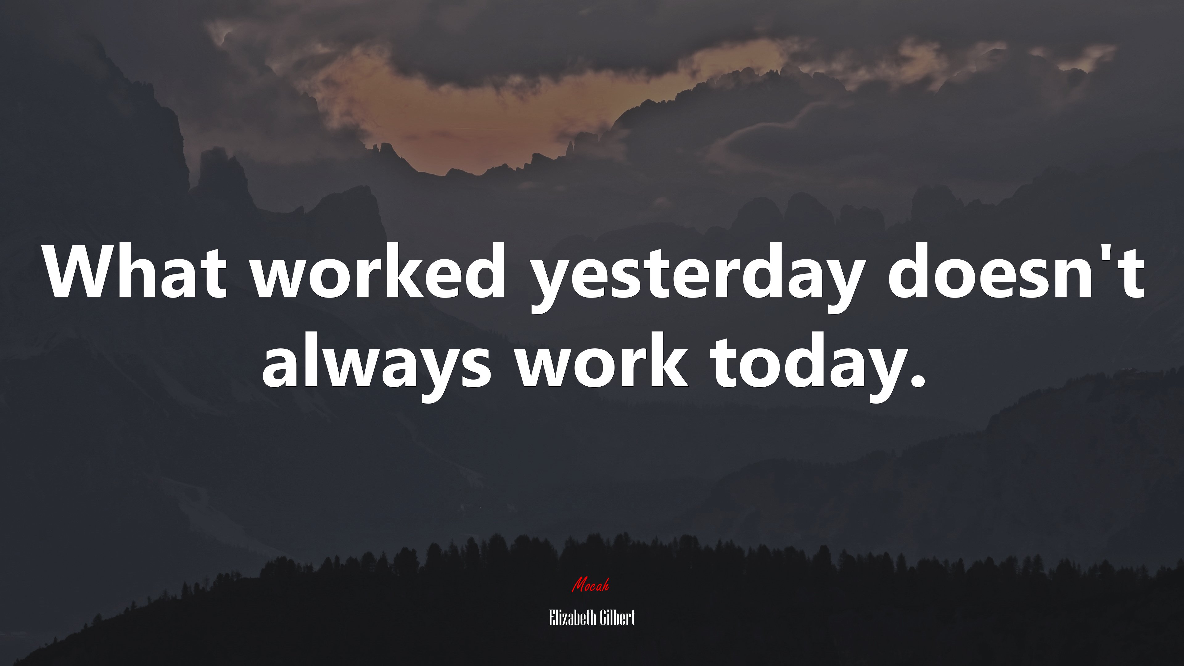 What worked yesterday doesn’t always work today. | Elizabeth Gilbert quote HD Wallpaper