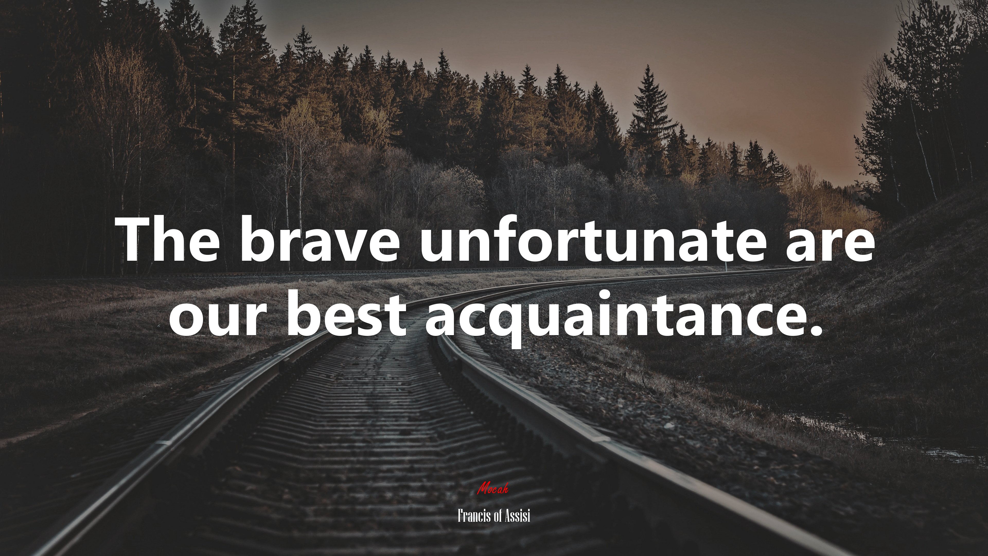 The brave unfortunate are our best acquaintance. | Francis of Assisi quote HD Wallpaper