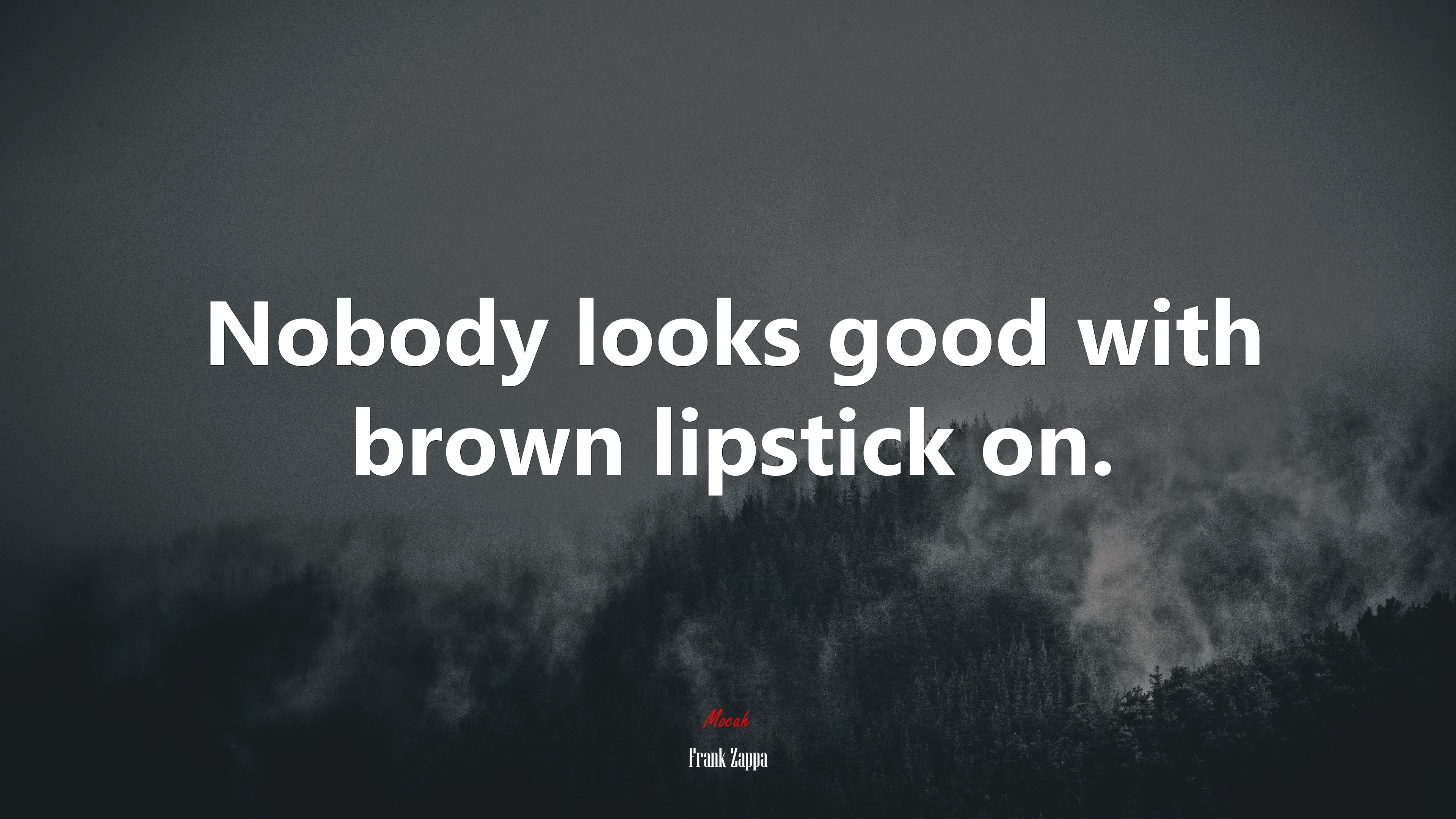 Nobody looks good with brown lipstick on. | Frank Zappa quote HD Wallpaper