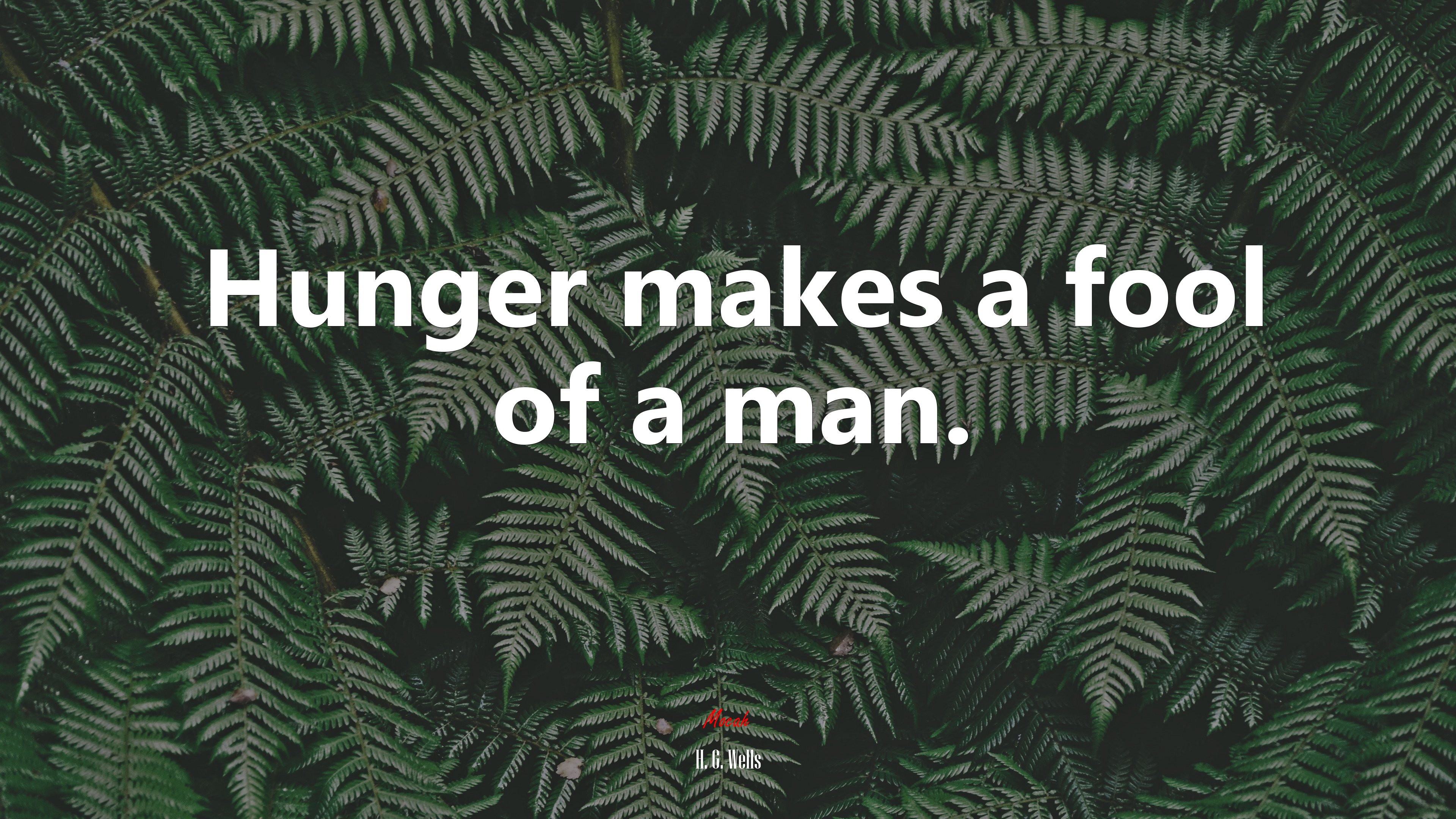 Hunger makes a fool of a man. | H. G. Wells quote HD Wallpaper