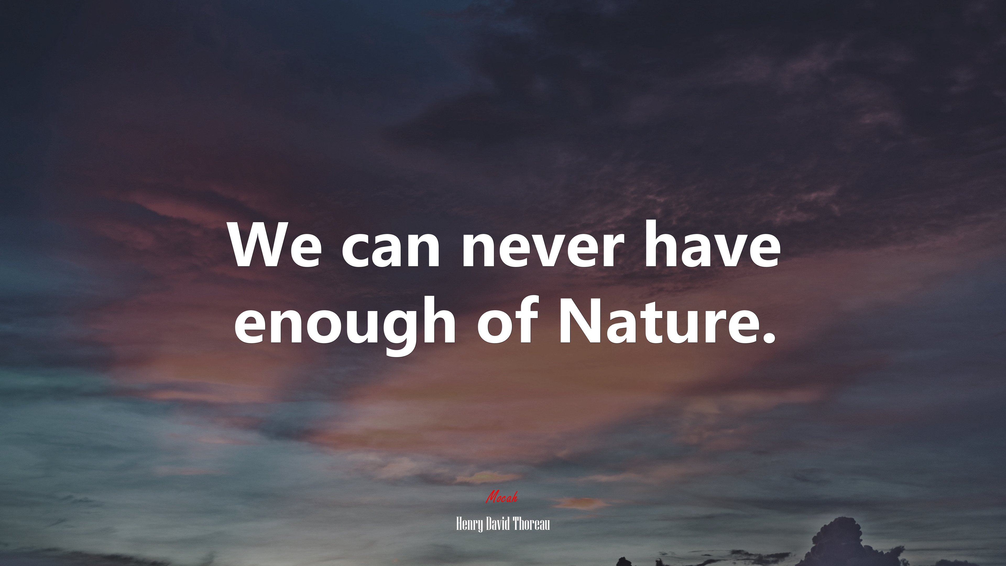 We can never have enough of Nature. | Henry David Thoreau quote HD Wallpaper